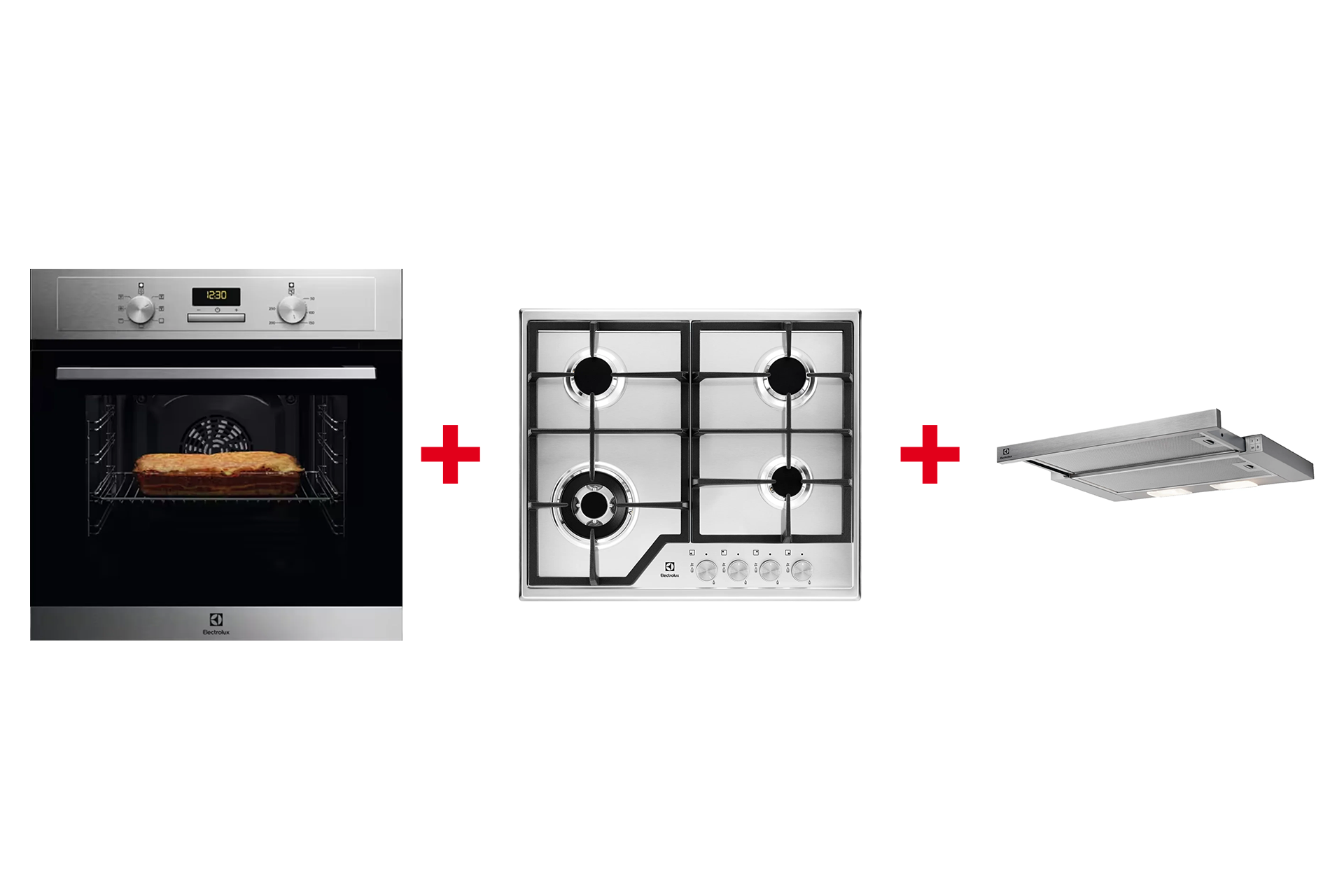 Pachet Electrolux EOH3H00BX + EGS6436SX + LFP326S - imagine 2