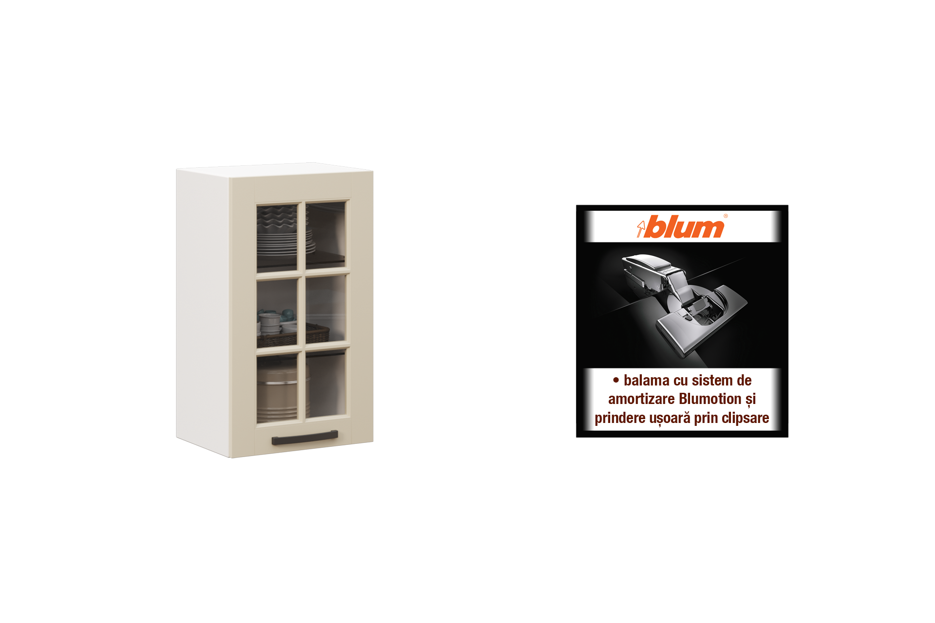 Suspendat cu vitrină clasică L45 s&d - imagine 2