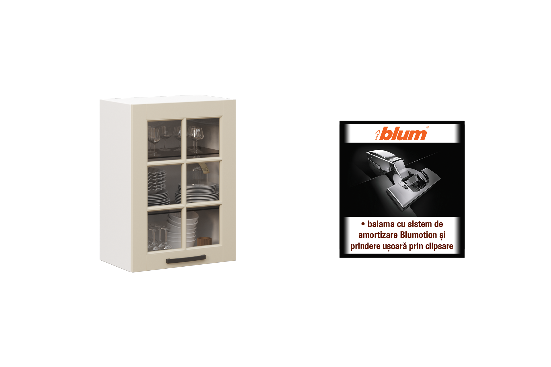 Suspendat cu vitrină clasică L55 s&d - imagine 2