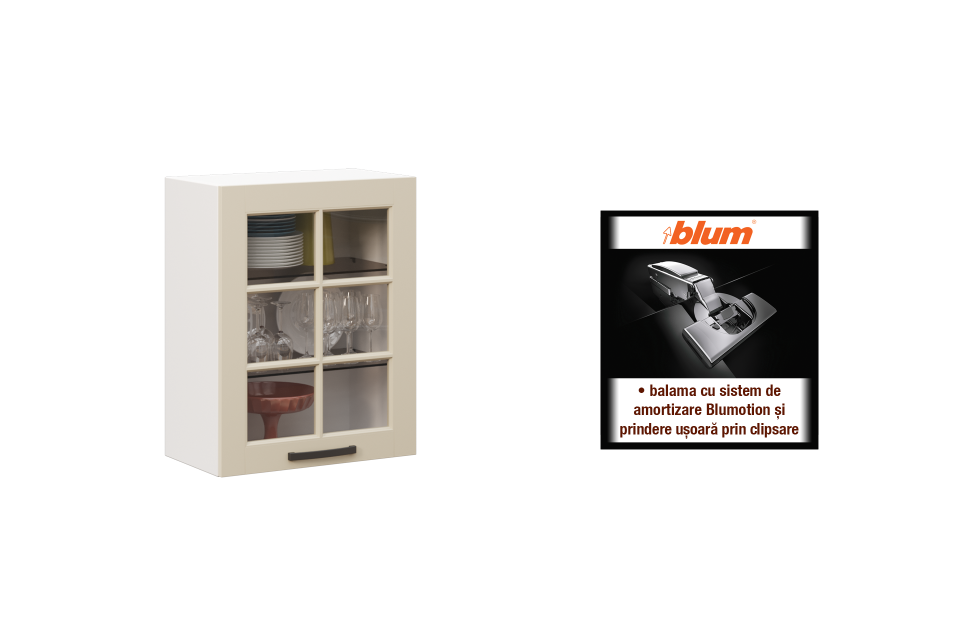 Suspendat cu vitrină clasică L60 s&d - imagine 2