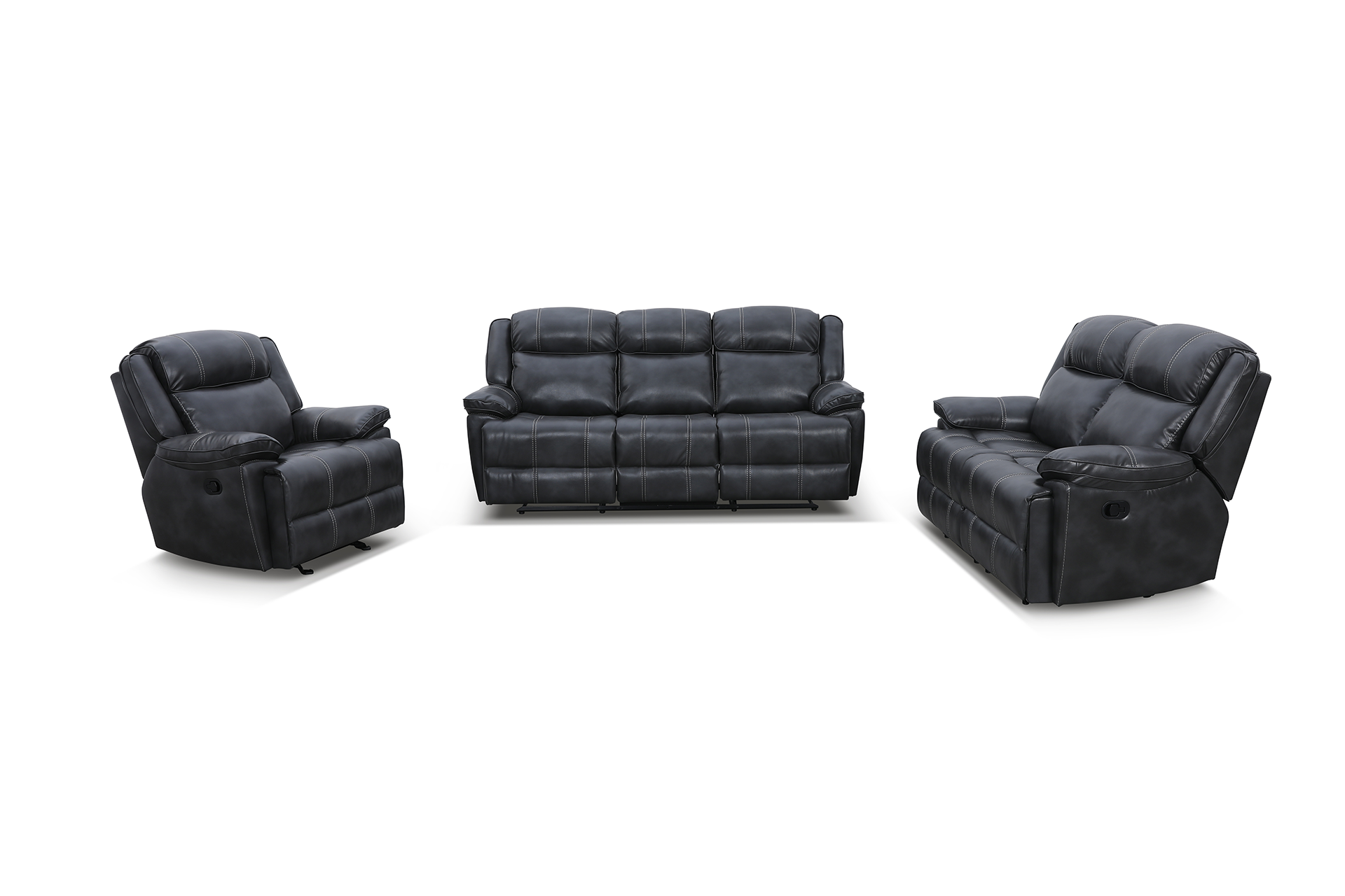 Pachet canapea piele naturală Imperial 2 locuri cu 2 reclinere + pernă decorativă - imagine 4