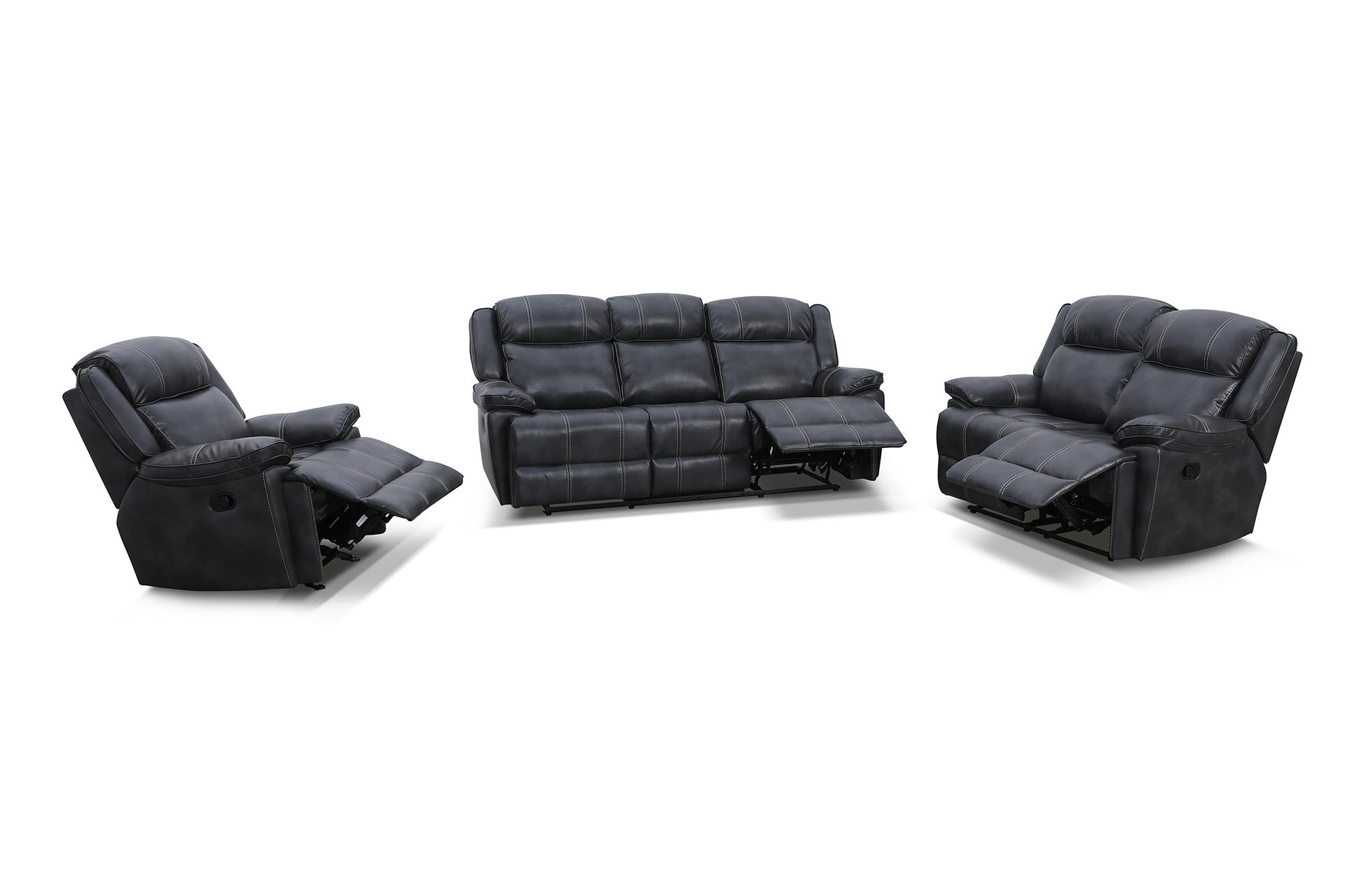 Pachet canapea piele naturală Imperial 3 locuri cu 2 reclinere + pernă decorativă - imagine 5