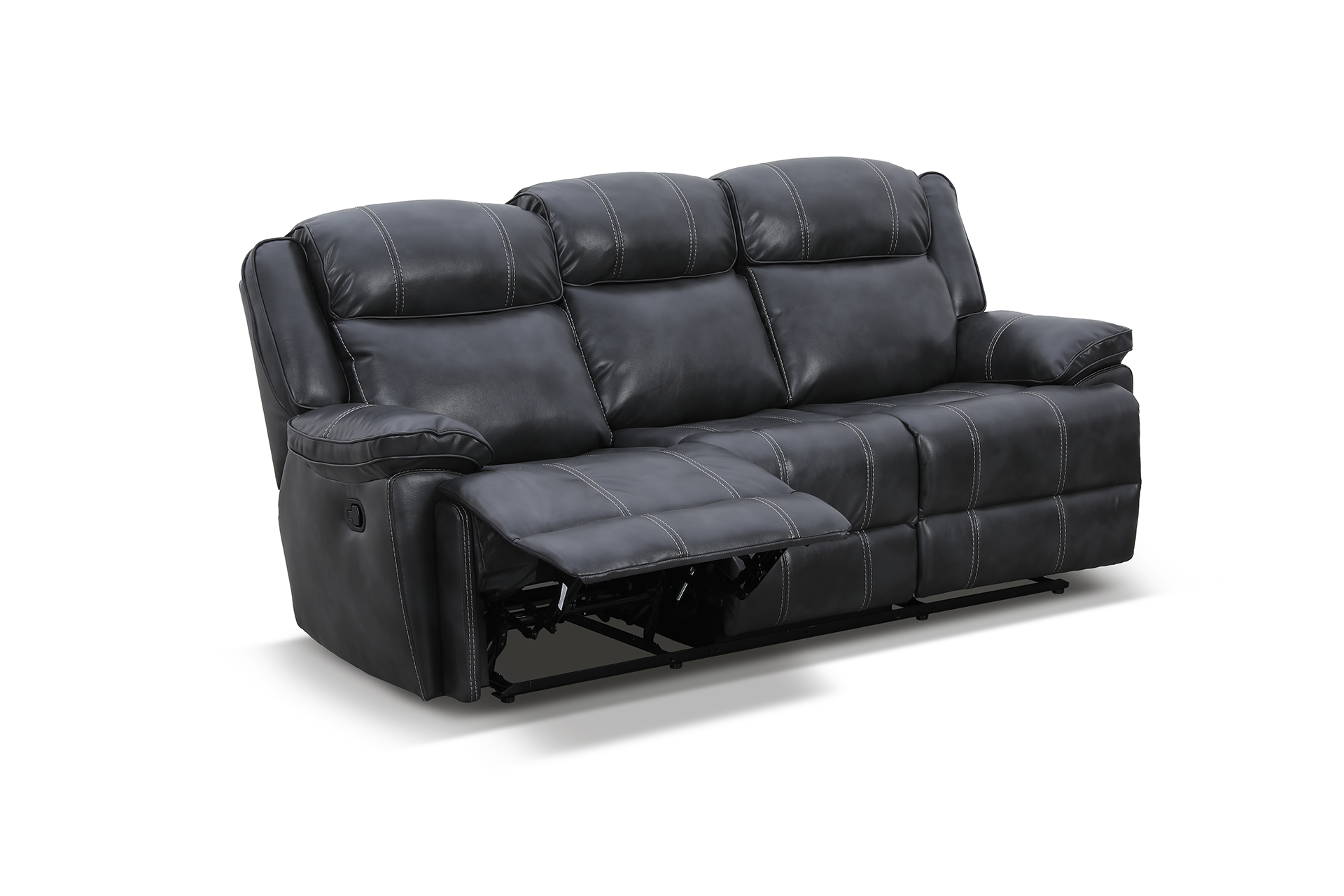 Pachet canapea piele naturală Imperial 3 locuri cu 2 reclinere + pernă decorativă - imagine 2