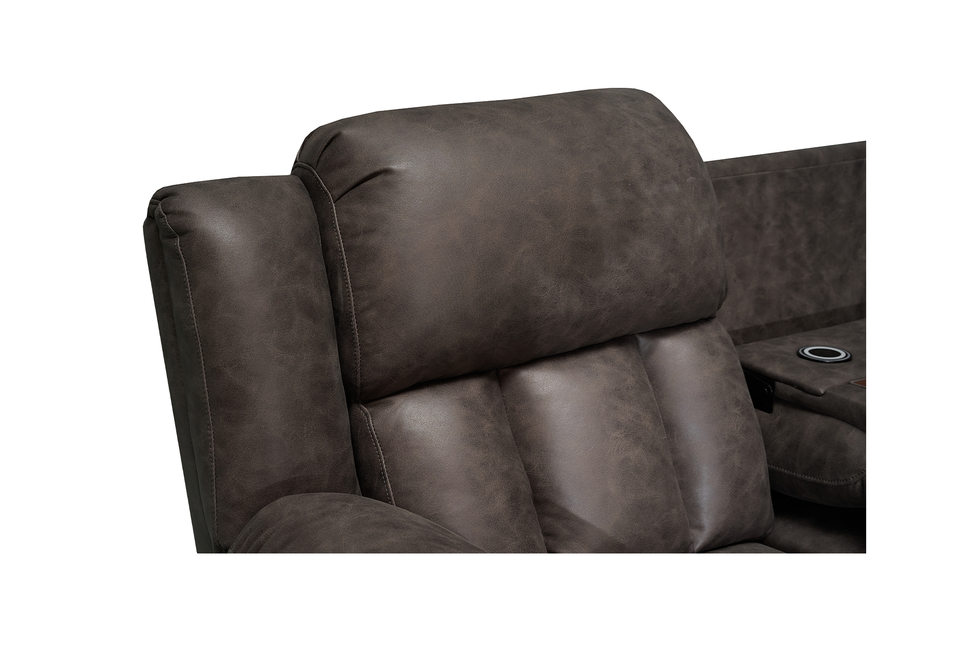 Pachet canapea Noblesse 2 locuri cu 2 reclinere și consolă + pernă decorativă - imagine 13
