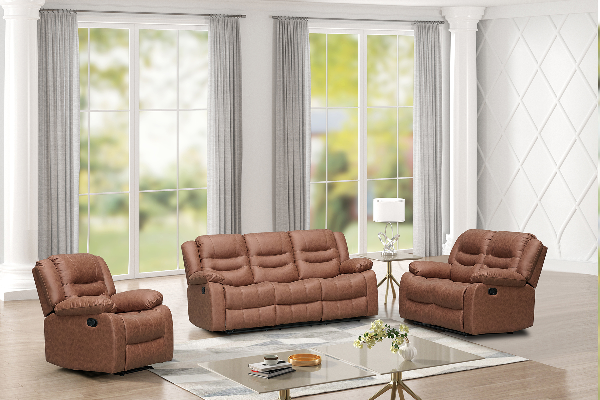 Pachet canapea Velara 2 locuri cu 2 reclinere + pernă decorativă - imagine 5
