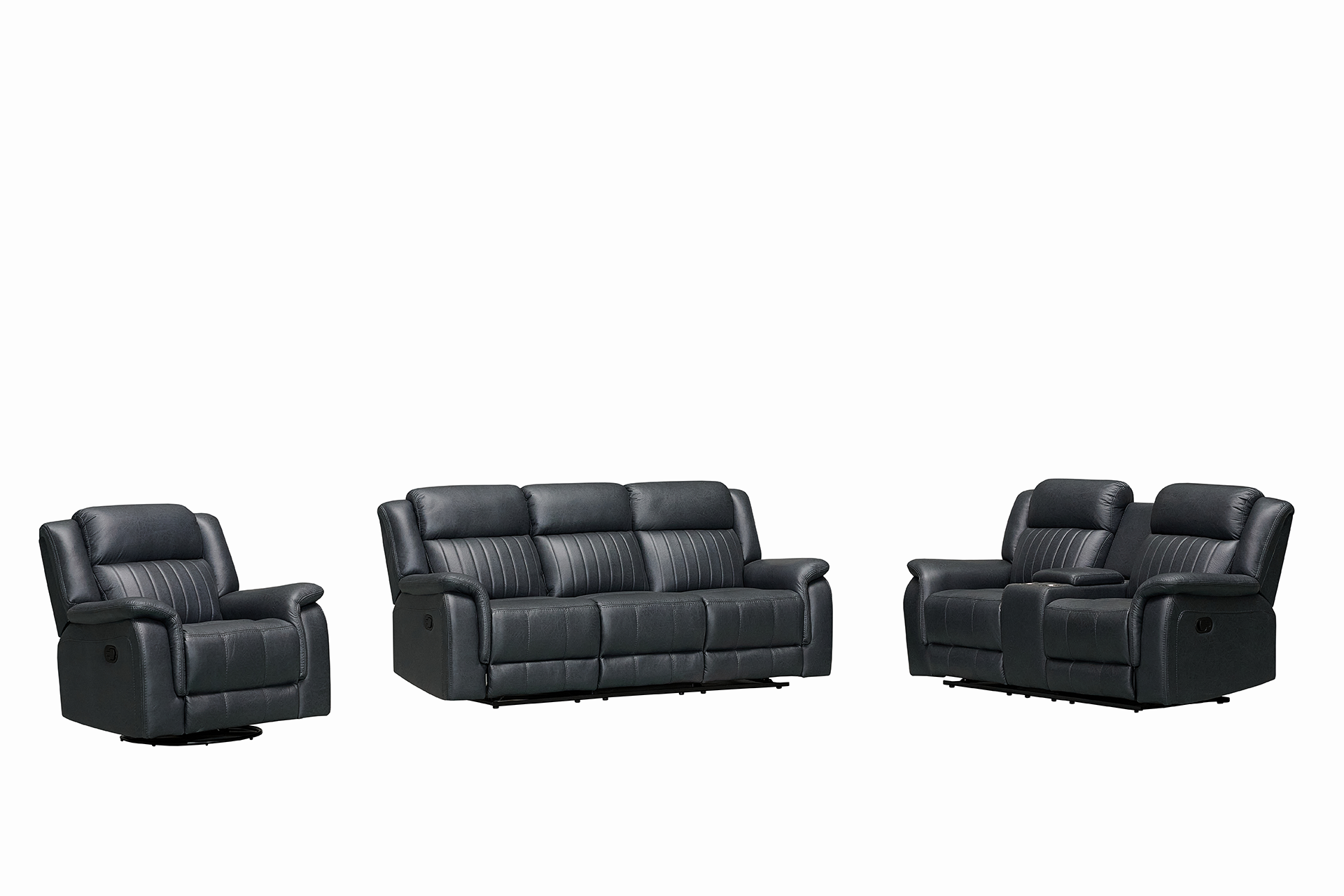 Pachet canapea Zenith 2 locuri cu 2 reclinere și consolă + pernă decorativă - imagine 6