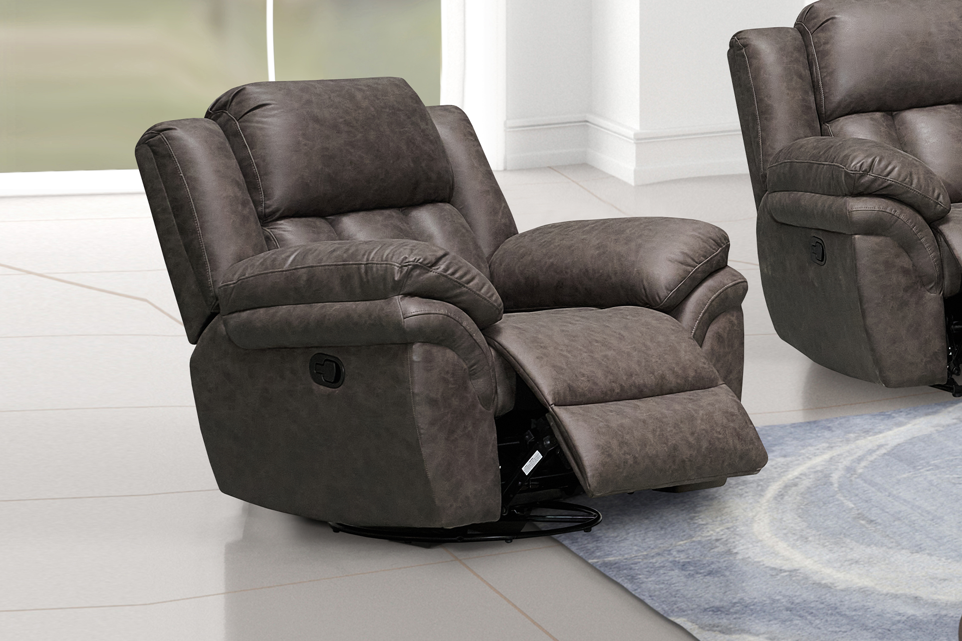 Pachet fotoliu cu recliner Noblesse (balansoar, rotativ) + pernă decorativă - imagine 2