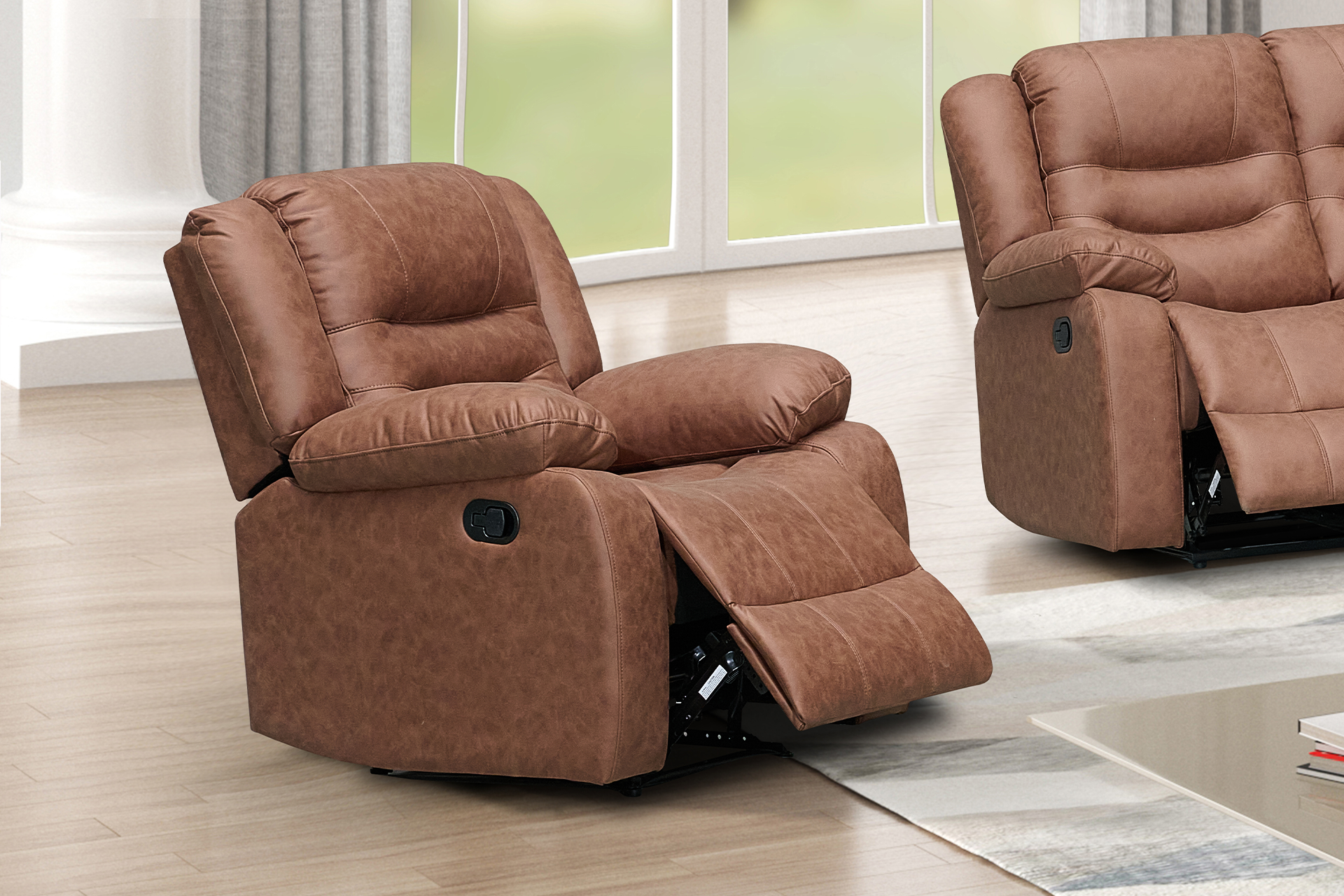 Pachet fotoliu cu recliner Velara (balansoar, rotativ) + pernă decorativă - imagine 2