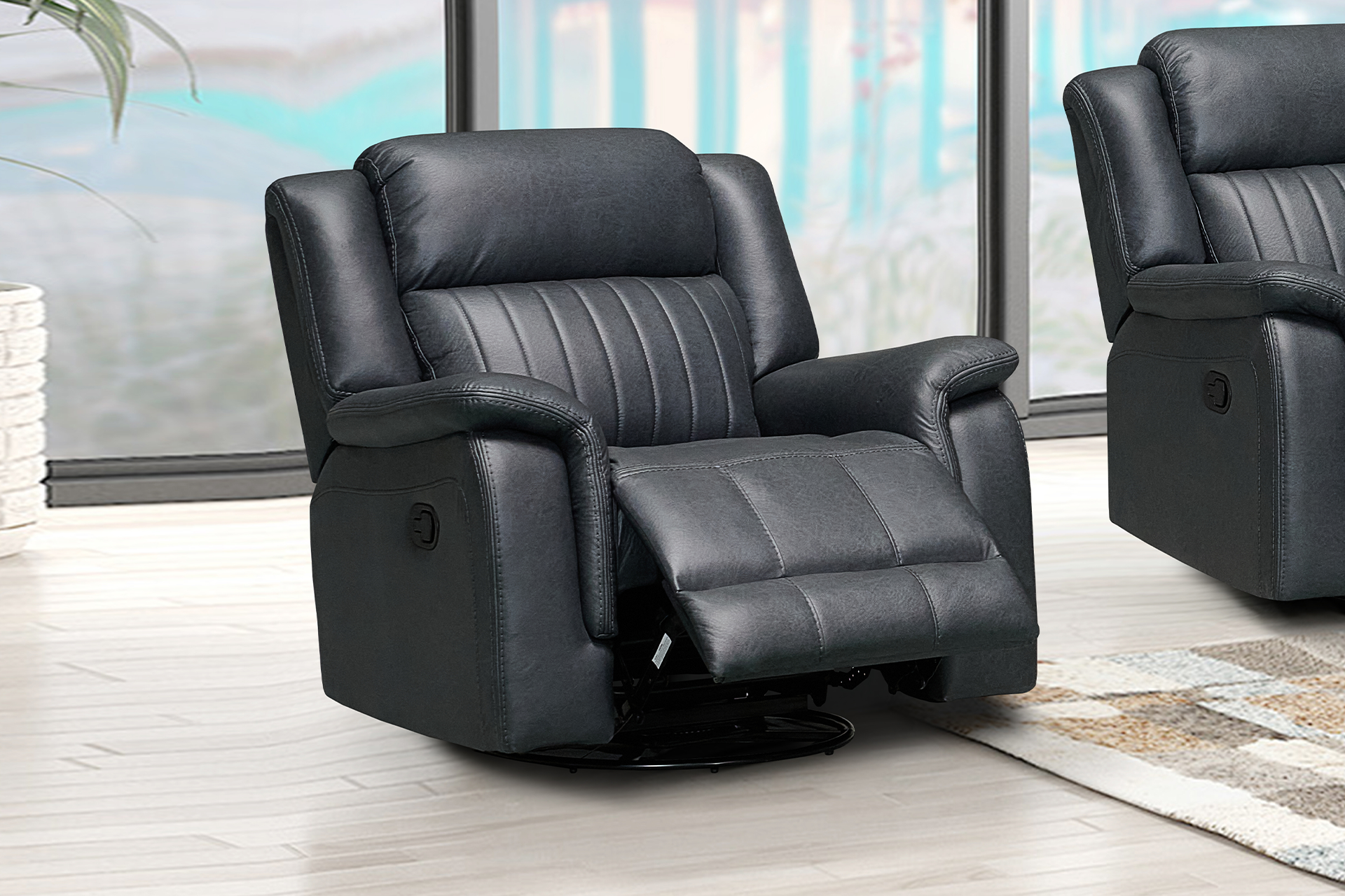 Pachet fotoliu cu recliner Zenith (balansoar, rotativ) + pernă decorativă - imagine 2