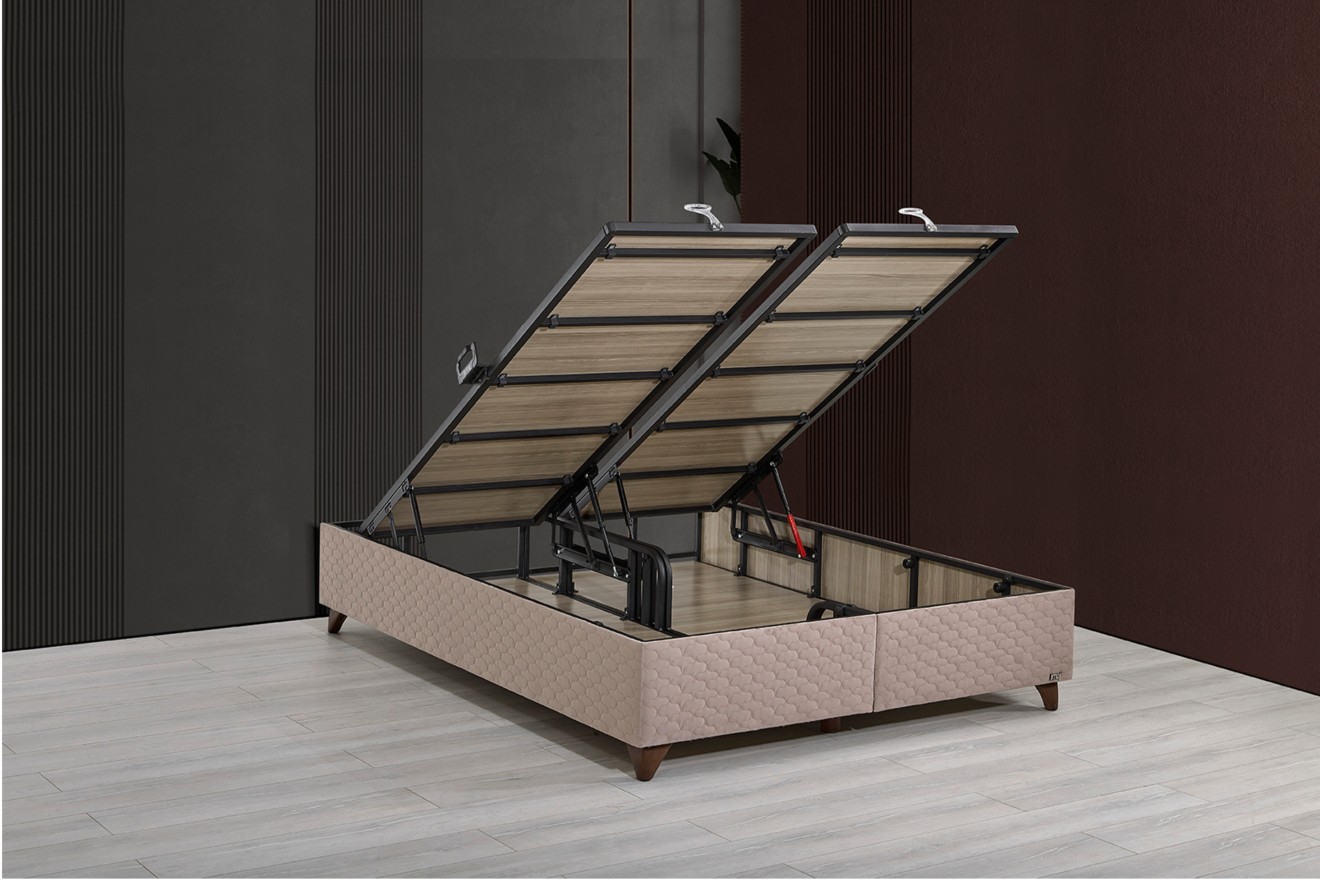 Pat Sleep Maker tapițat integral cu saltea inclusă - imagine 9
