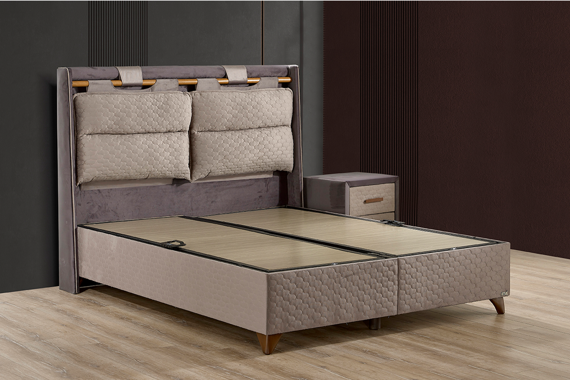 Pat Sleep Maker tapițat integral cu saltea inclusă - imagine 8