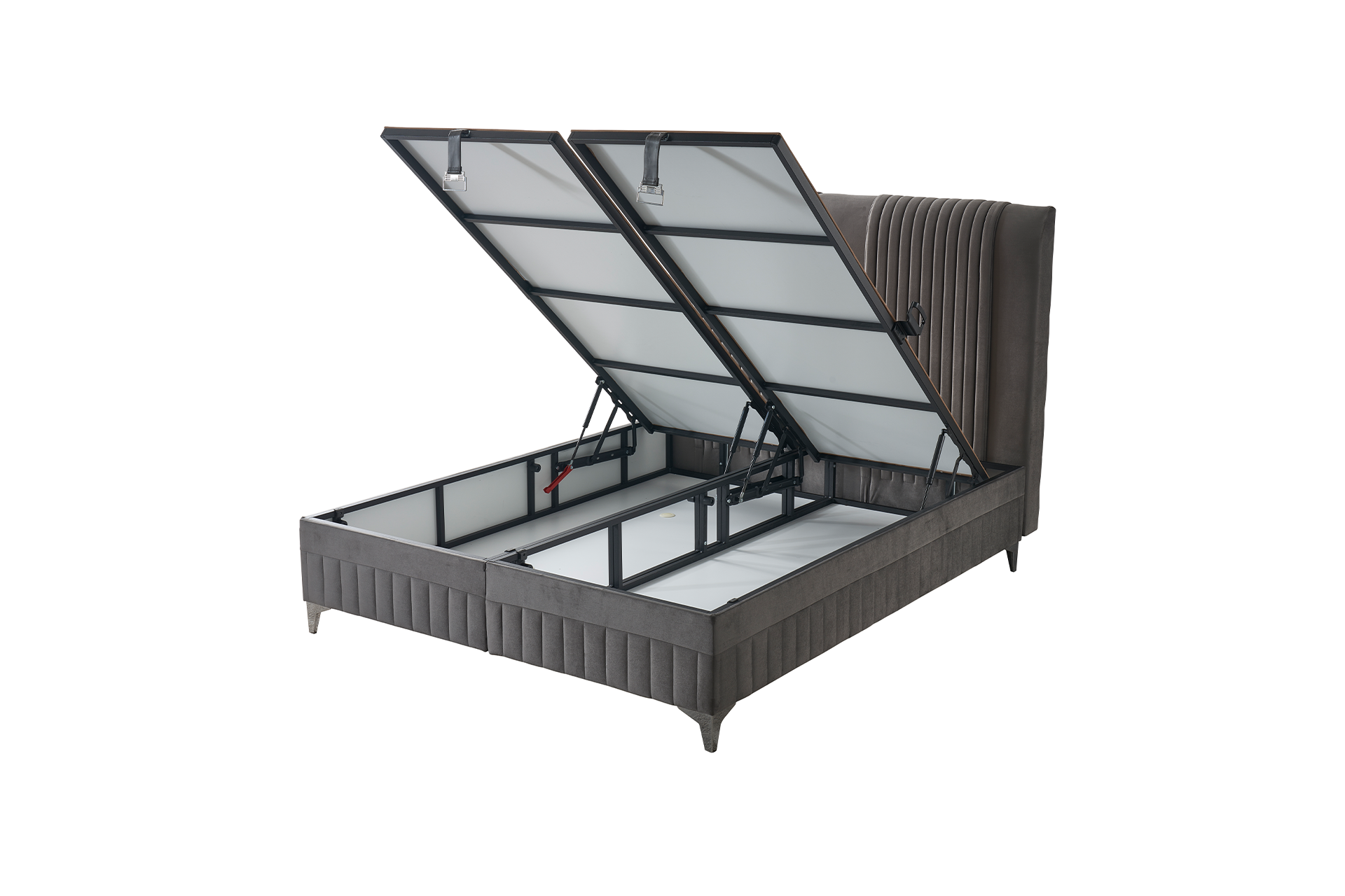 Pachet pat Energy tapițat integral cu saltea inclusă + pernă decorativă - imagine 6