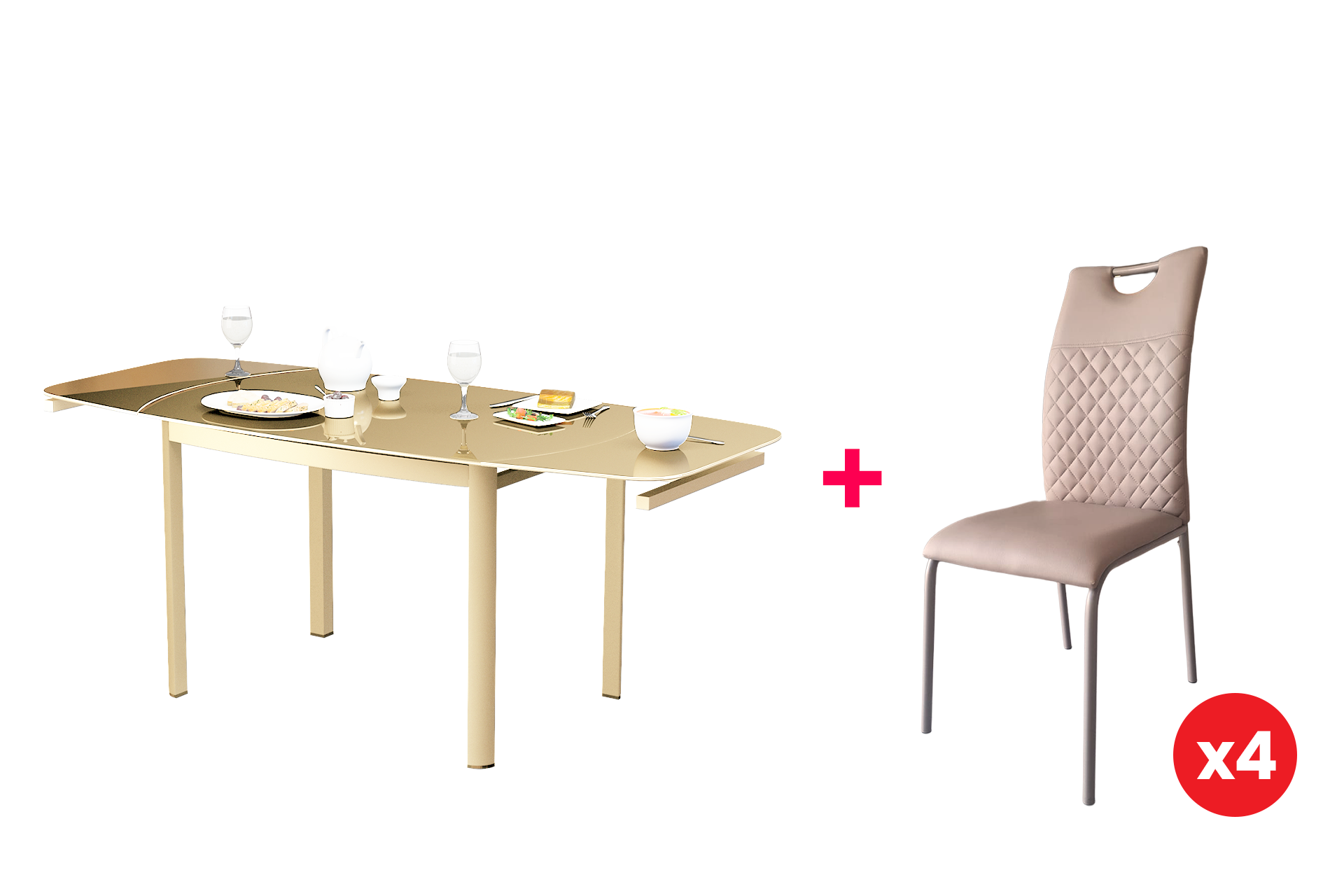 Pachet masă extensibilă Star cu 4 scaune Zarro - imagine 2