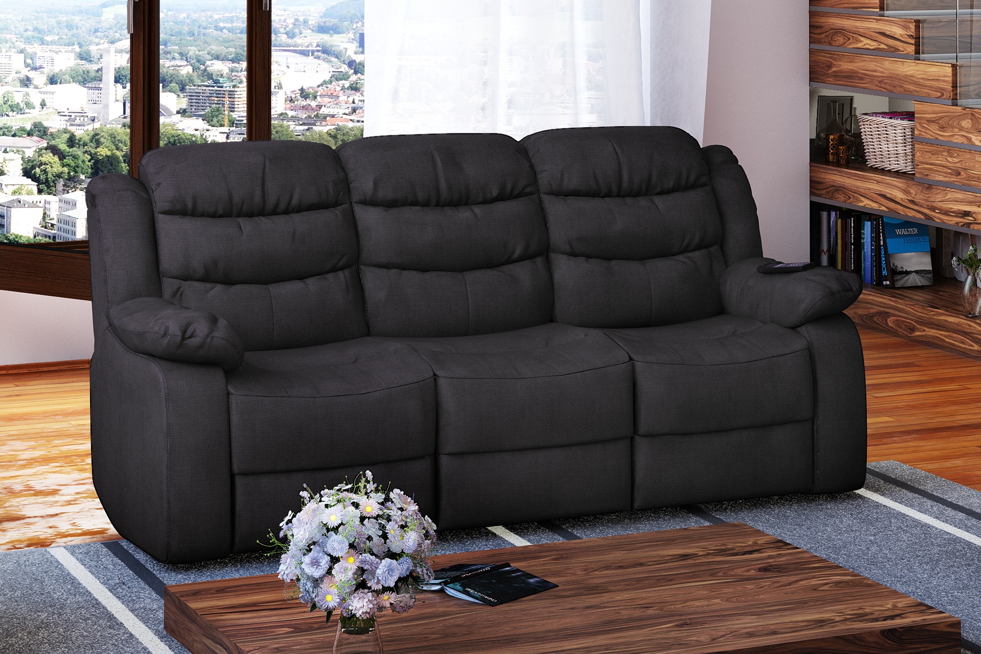 Pachet canapea Borgia 3 locuri extensibilă + 2 perne decorative - imagine 2
