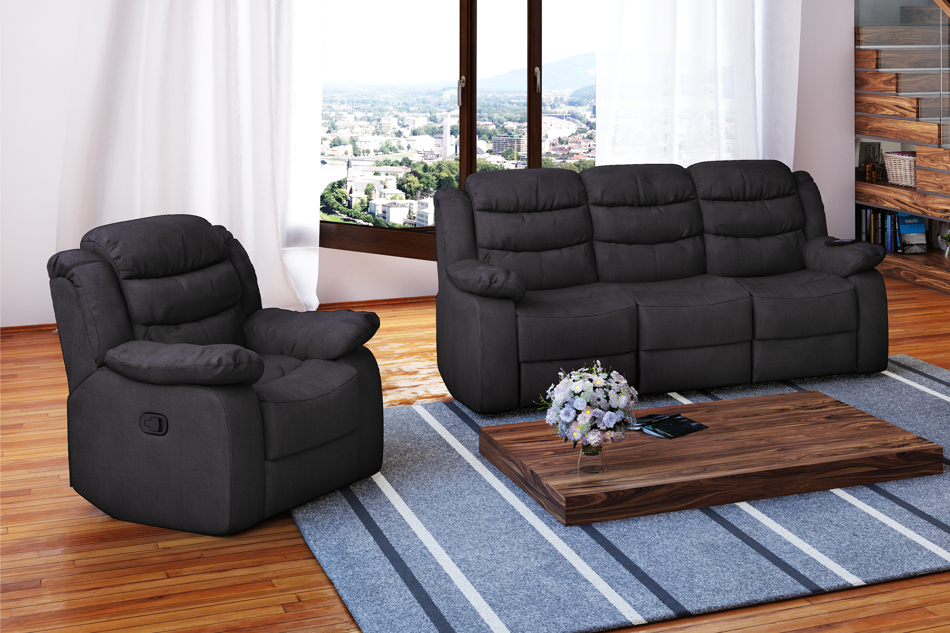 Pachet canapea Borgia 3 locuri extensibilă + 2 perne decorative - imagine 3