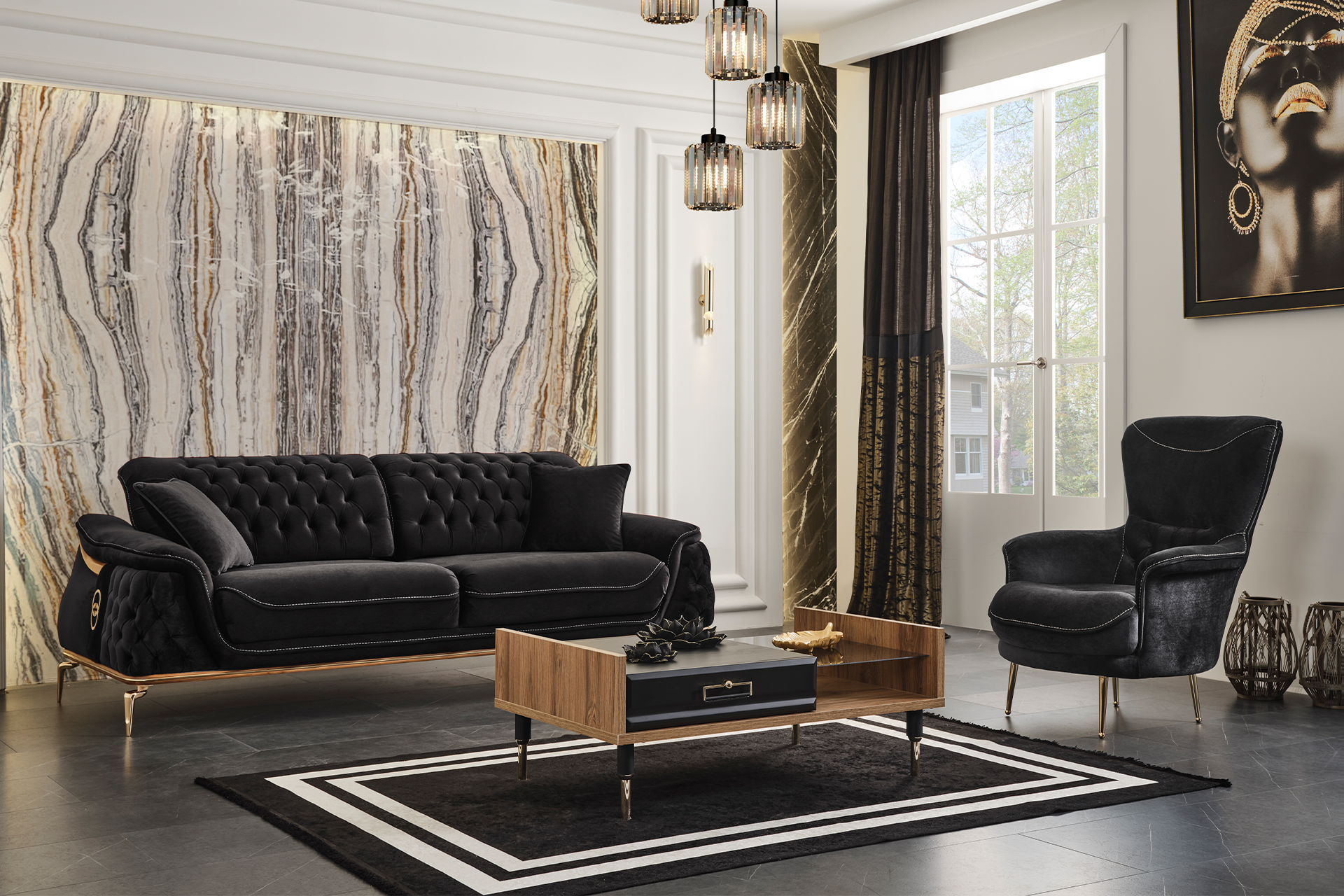 Fotoliu Lotus negru - imagine 4