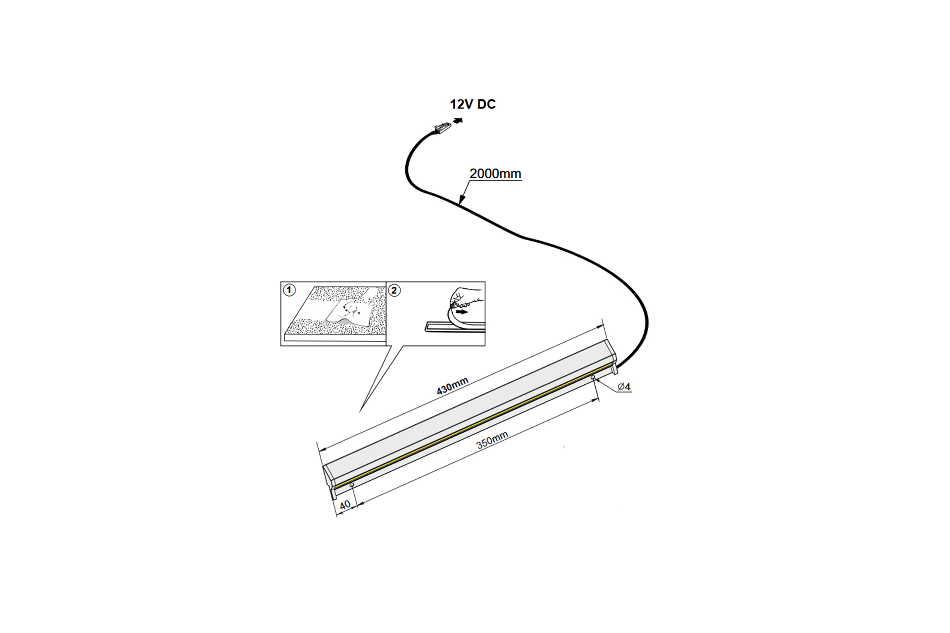 Profil LED cu senzor L43 - imagine 3