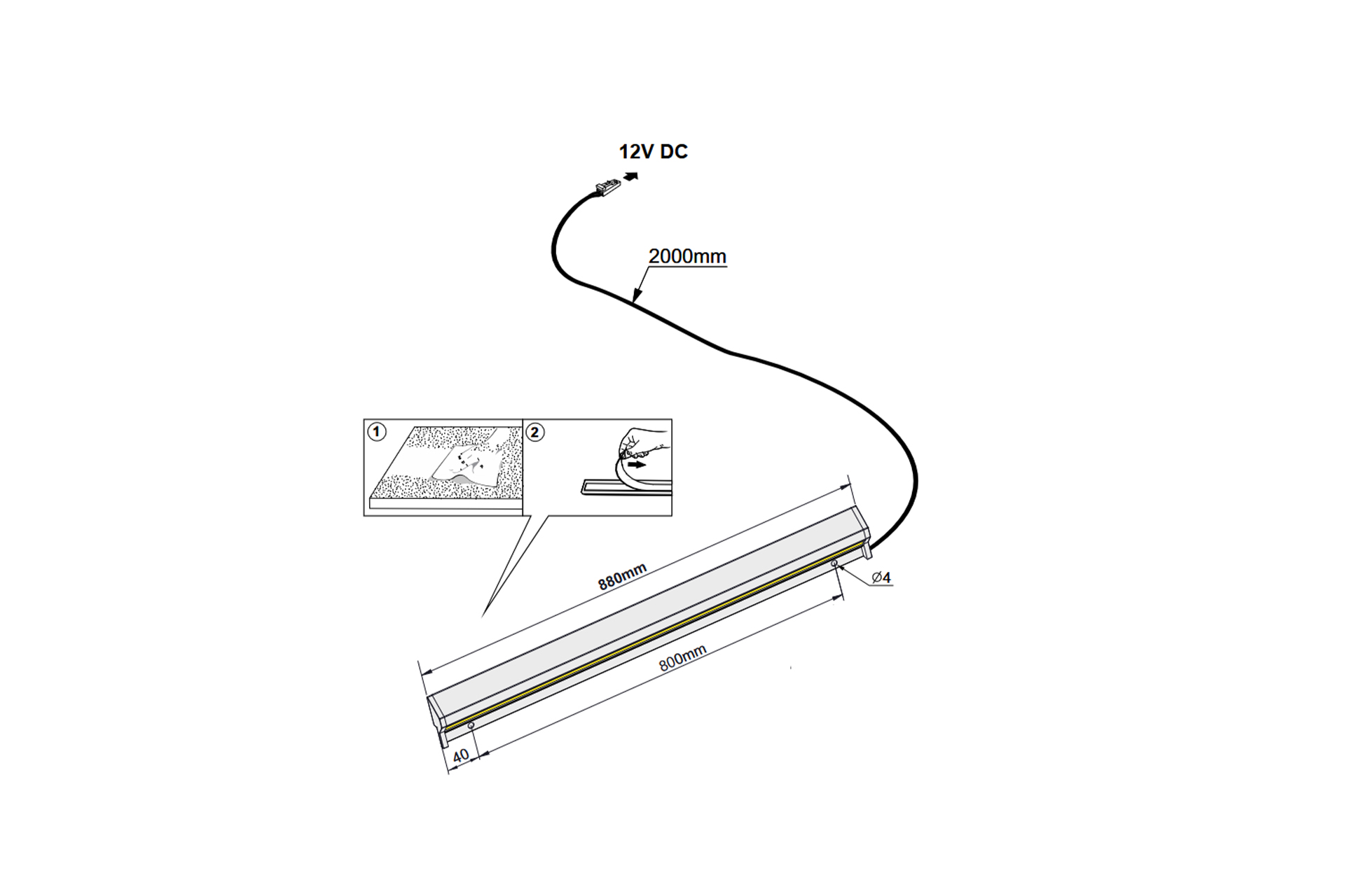Profil LED cu senzor L88 - imagine 3