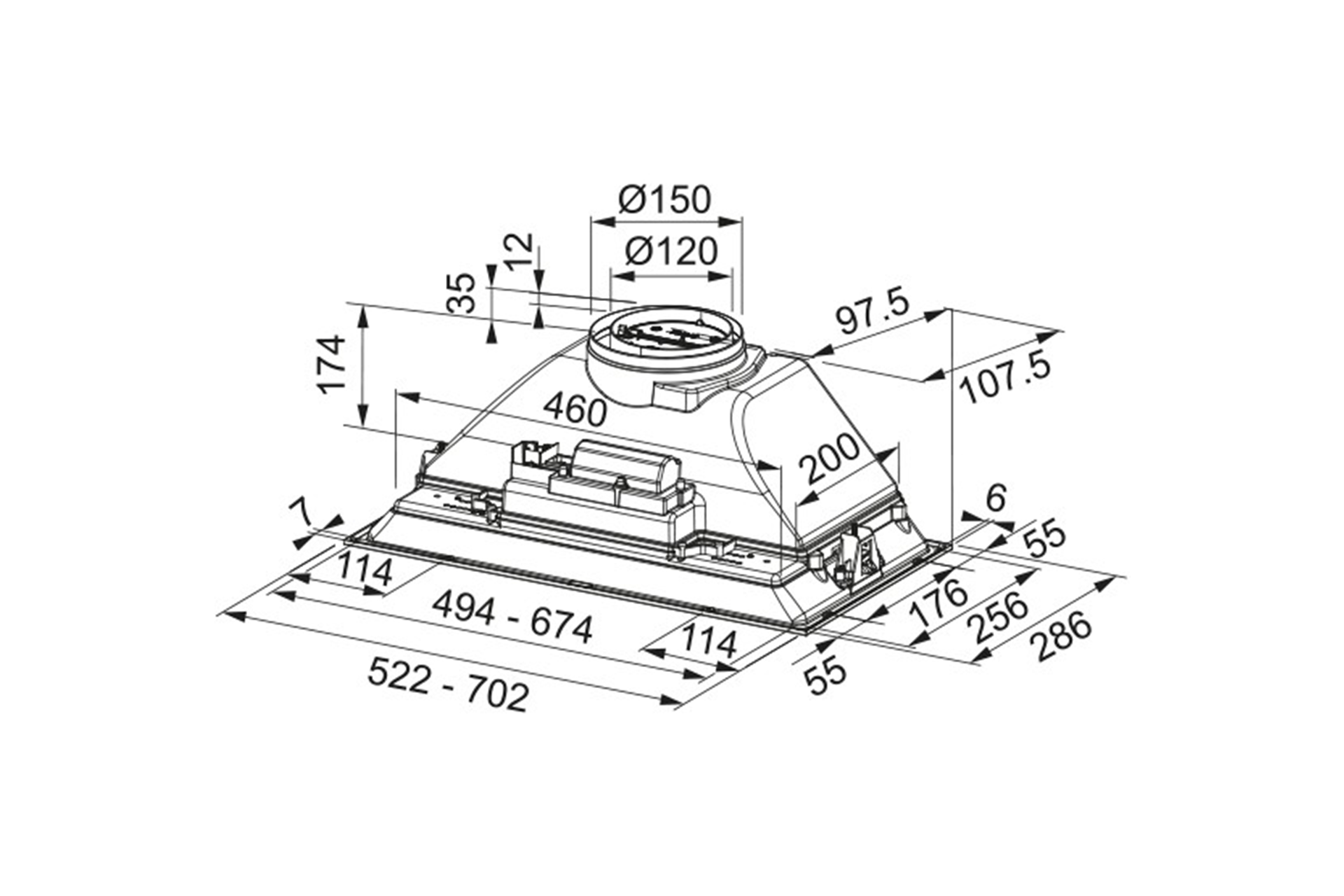 Hotă casetă Franke FBI 525 XS HCS D - imagine 3