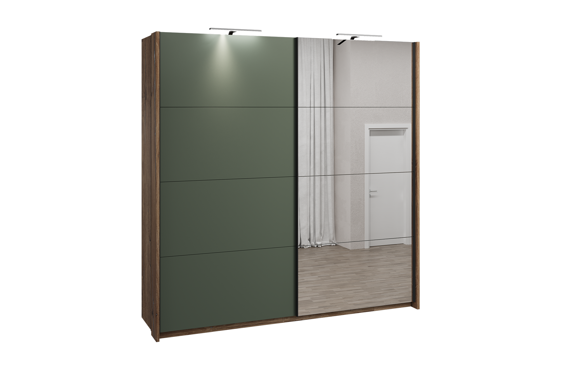 Pachet șifonier 2 uși glisante L233 + Set 2 rafturi L45 - imagine 3
