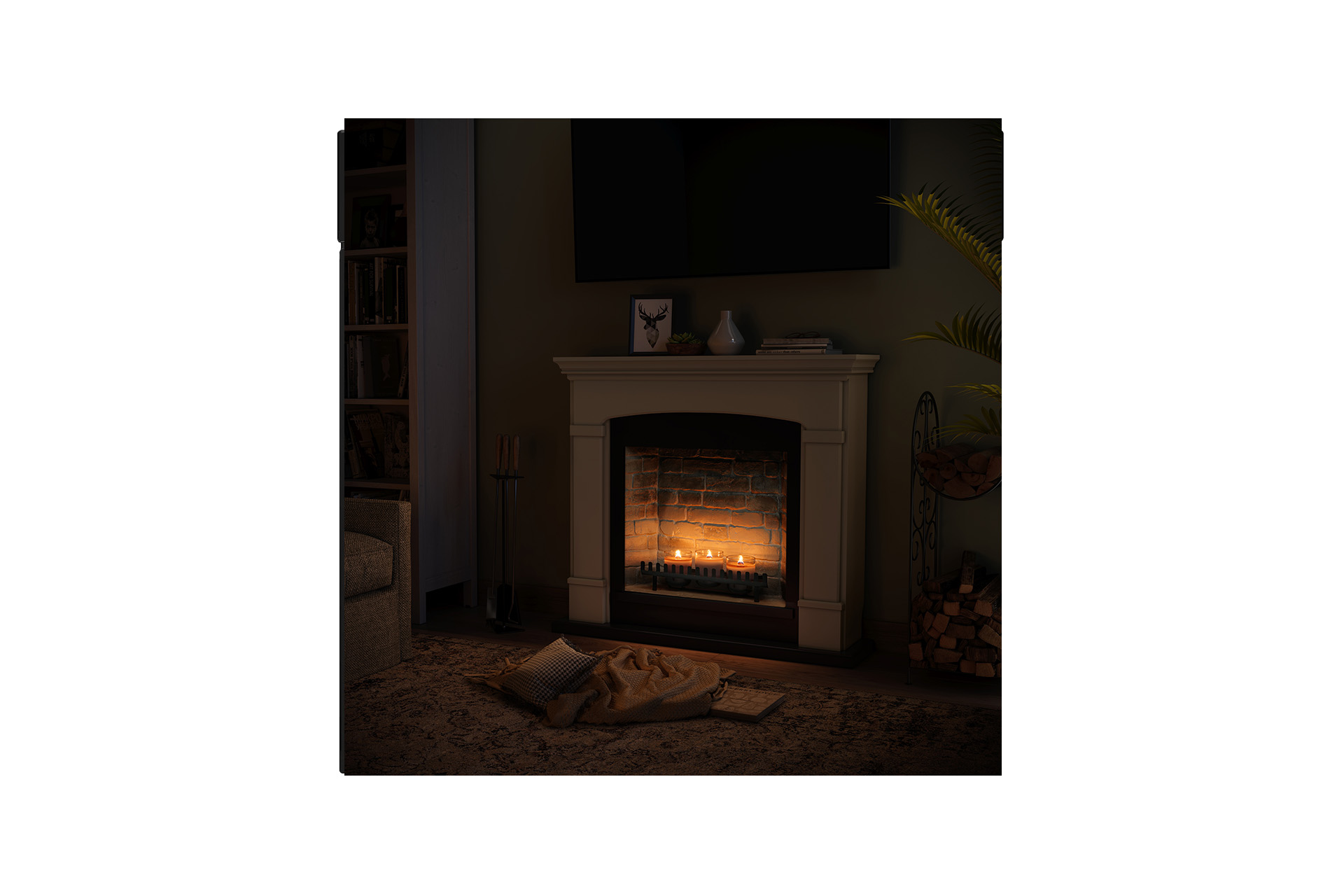 Șemineu Helmi beige + focar ZenFlame FM463BE1 + D611 - imagine 5