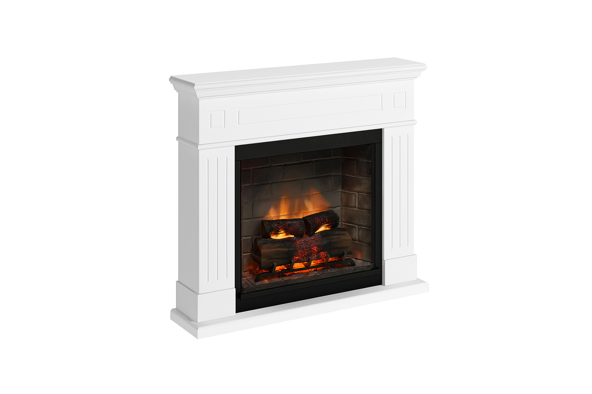Șemineu Larsen alb + focar electric PowerFlame 2 FM462WH1 + E621EU - imagine 4