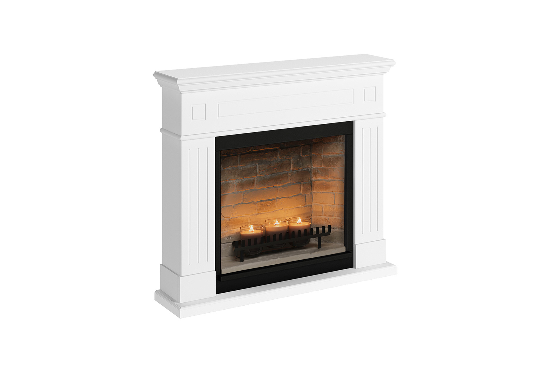 Șemineu Larsen alb + focar ZenFlame FM462WH1 + D611 - imagine 3
