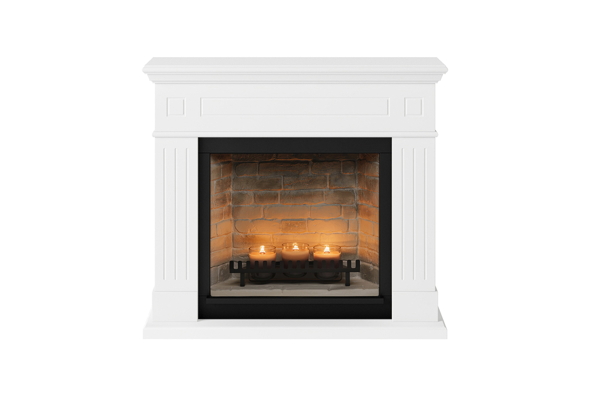 Șemineu Larsen alb + focar ZenFlame FM462WH1 + D611 - imagine 2