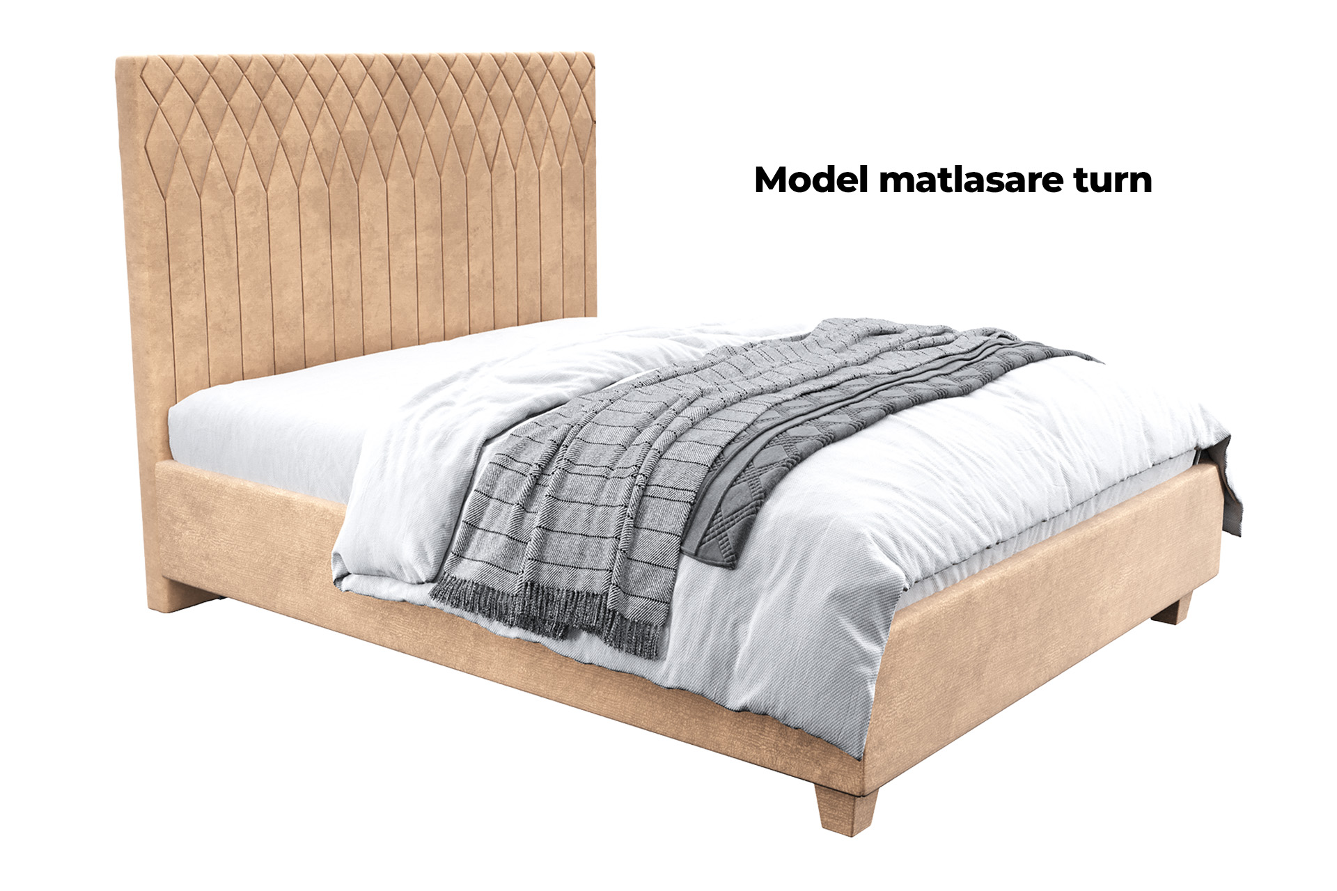 Pachet pat City tapițat integral + 2 perne decorative - imagine 8