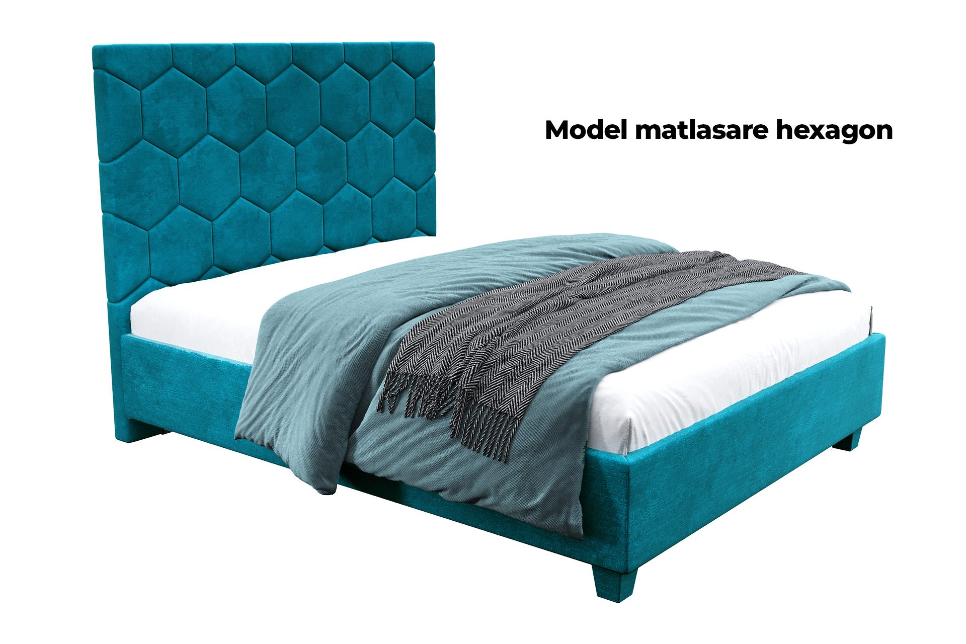 Pachet pat City tapițat integral + 2 perne decorative - imagine 6
