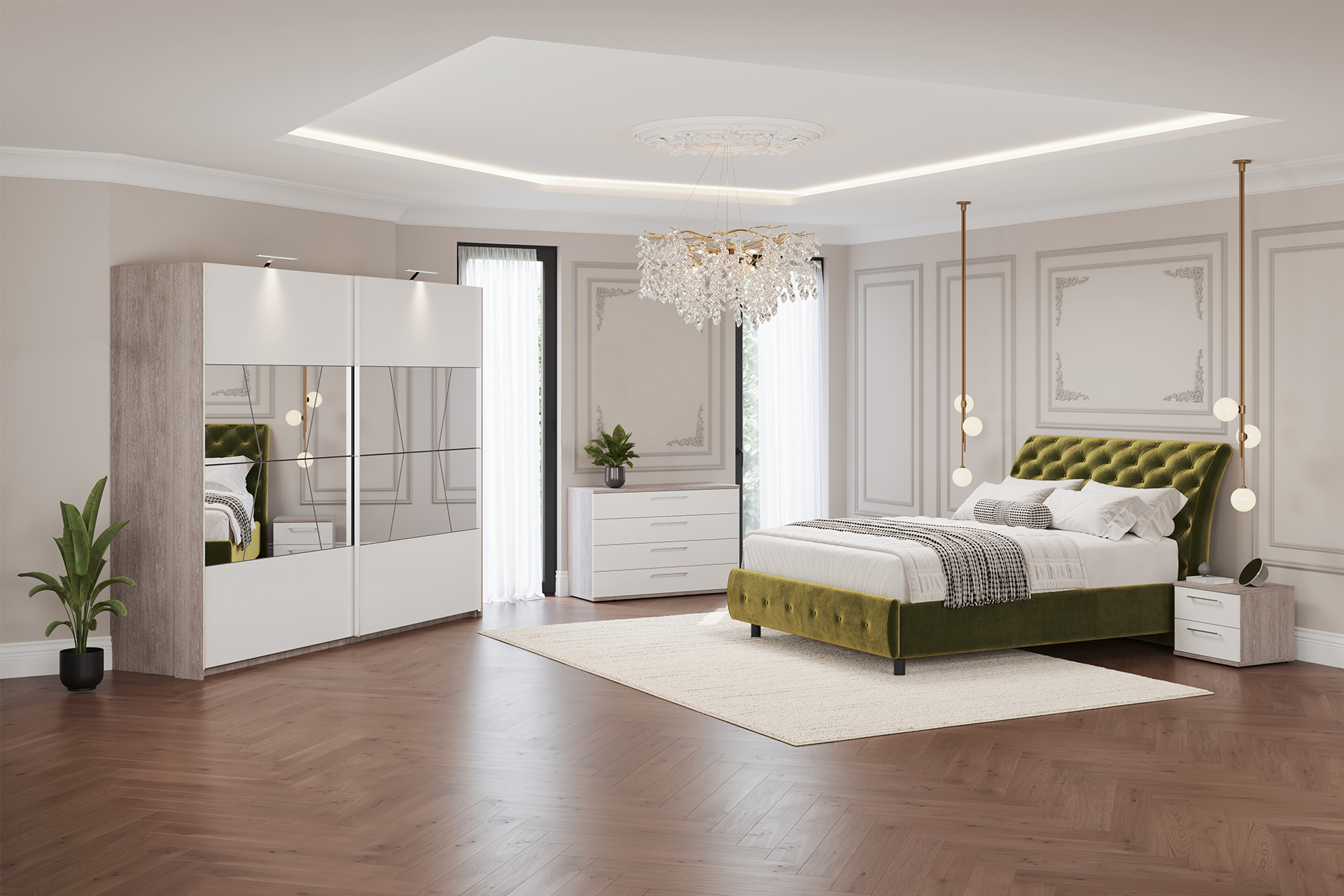 Dormitor Box cu pat Baron