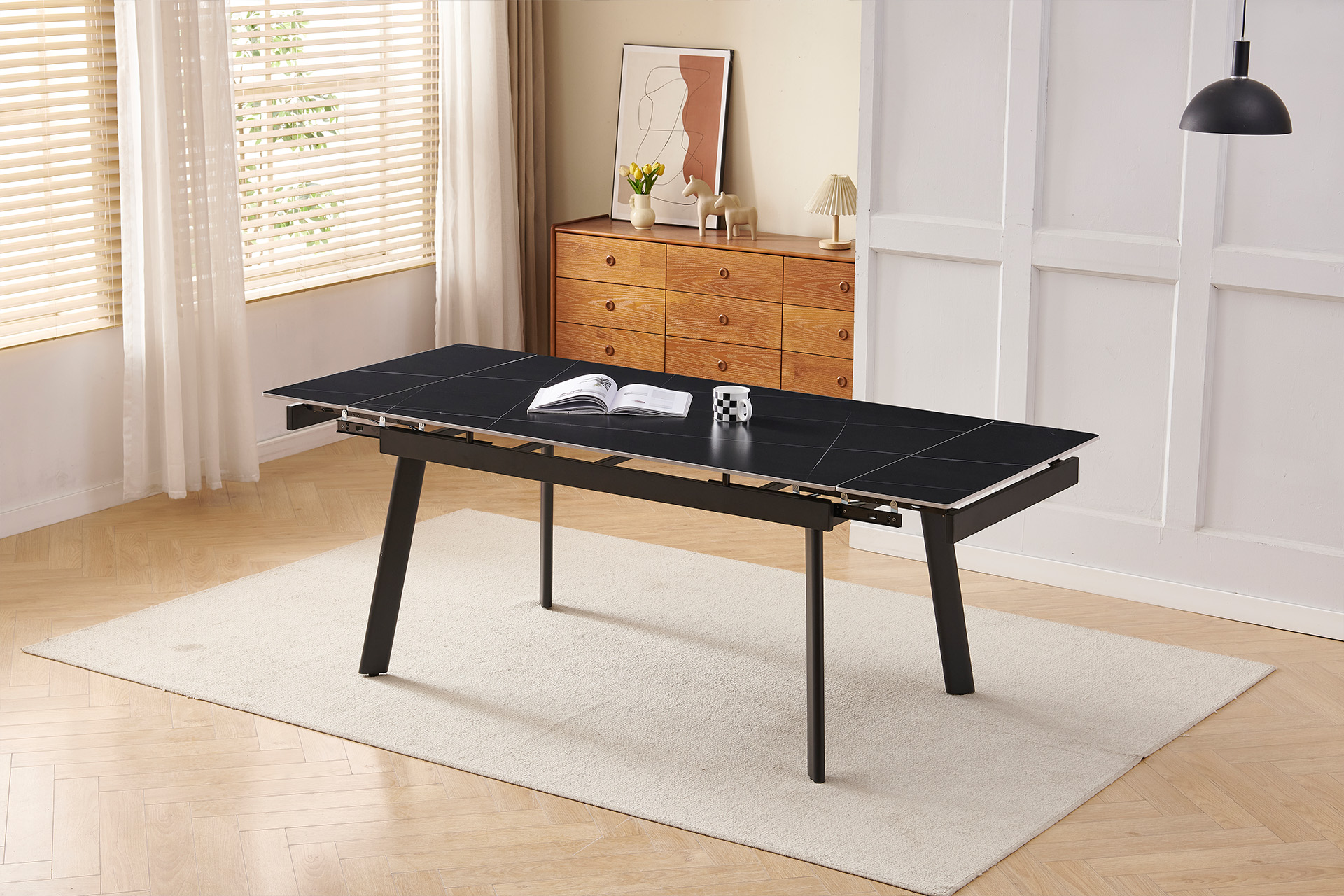 Masă extensibilă Manhattan black ceramic - imagine 2