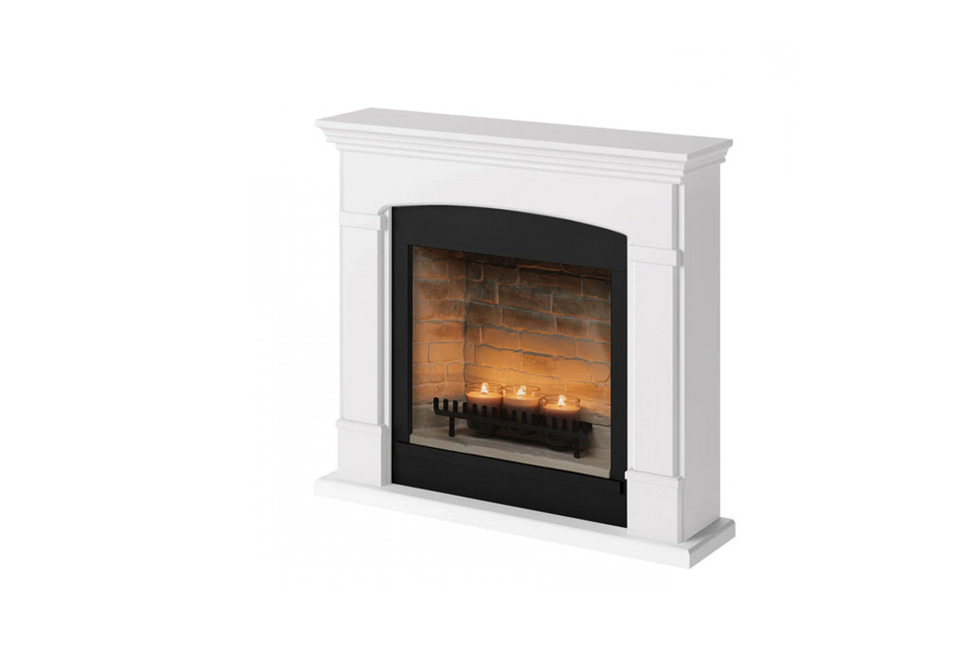 Șemineu Helmi alb + focar ZenFlame FM463WH1 + D611 - imagine 3