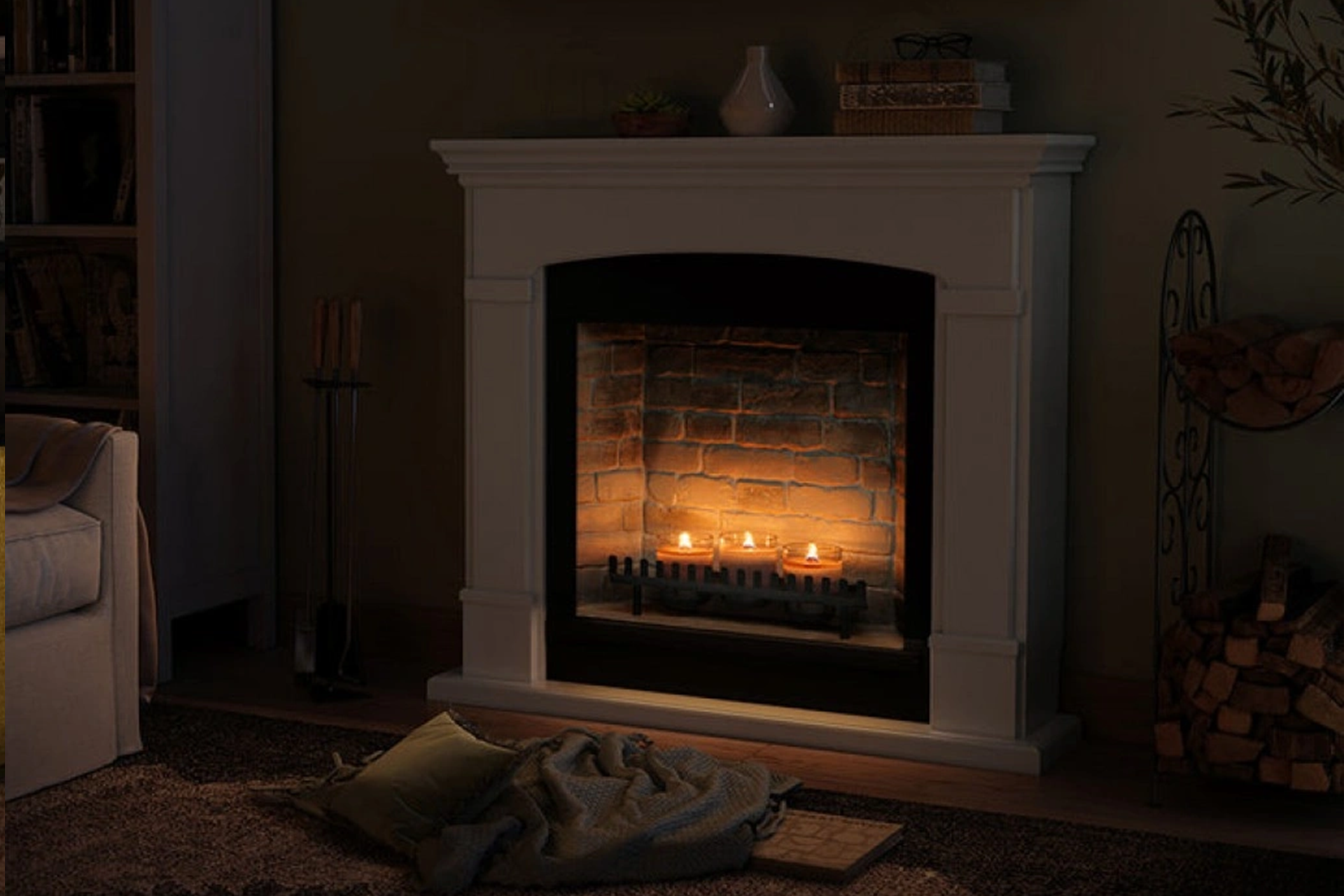 Șemineu Helmi alb + focar ZenFlame FM463WH1 + D611 - imagine 4