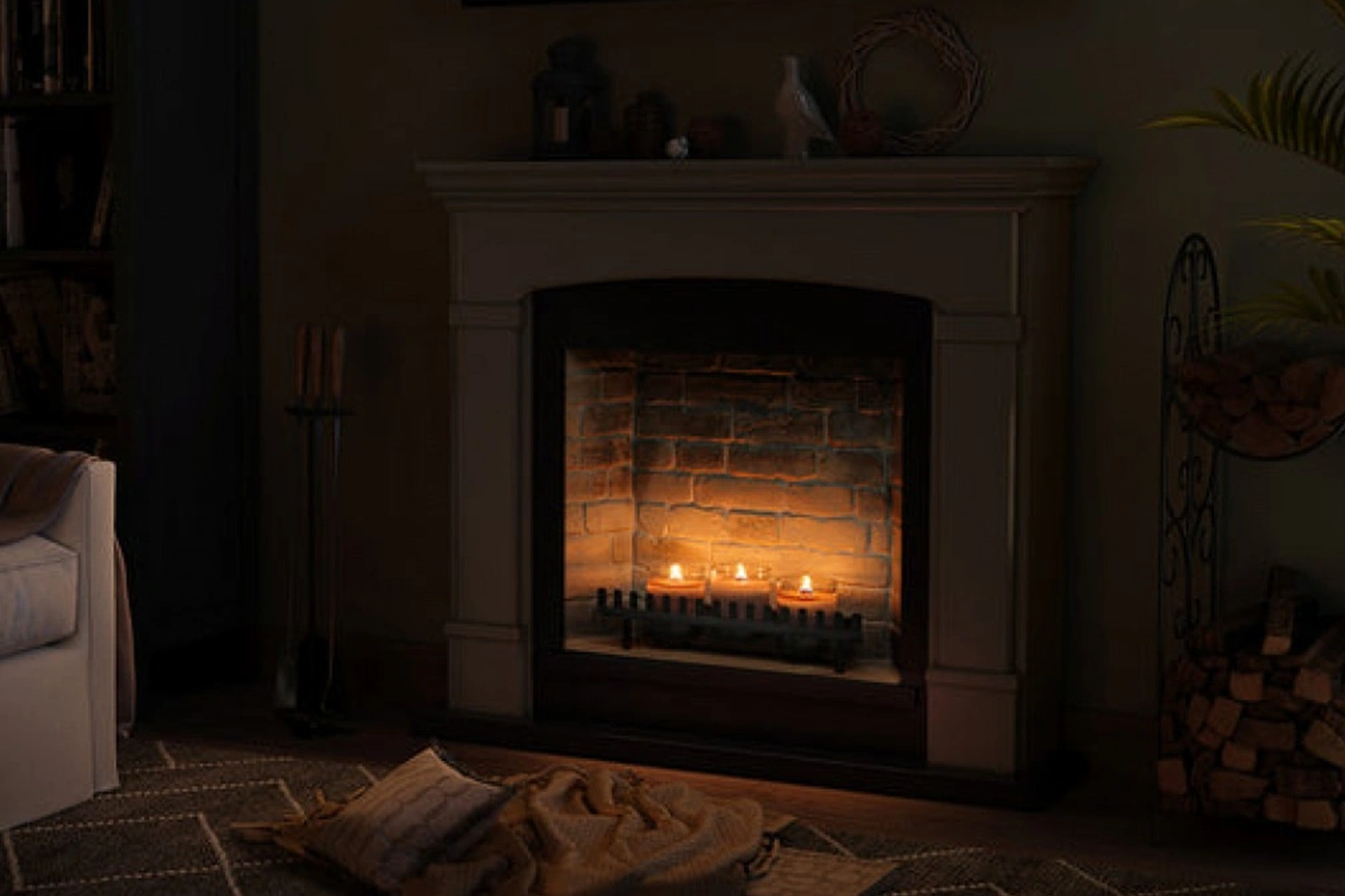 Șemineu Helmi gri + focar ZenFlame FM463GR3 + D611 - imagine 3