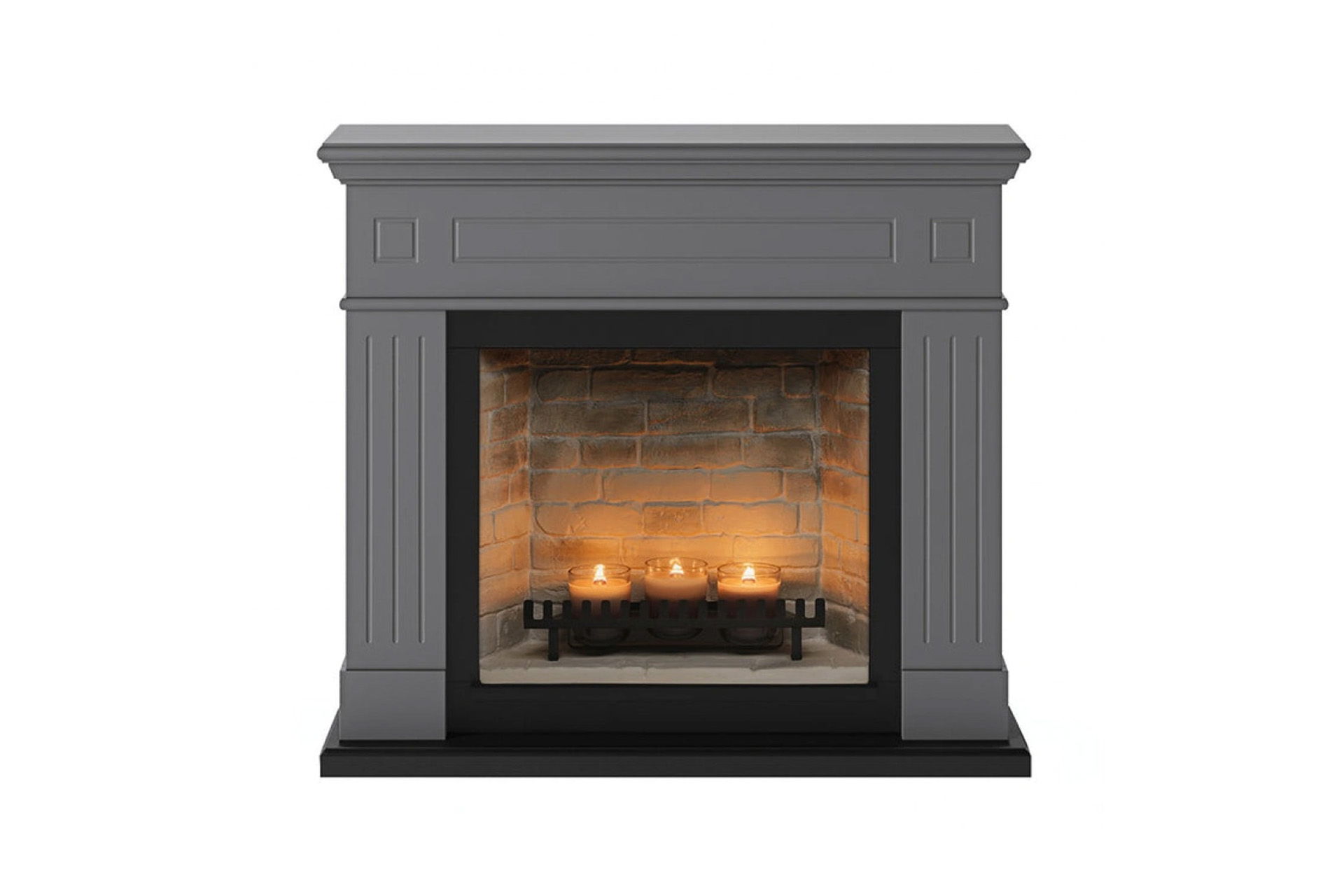 Șemineu Larsen gri + focar ZenFlame FM462GR3 + D611 - imagine 2