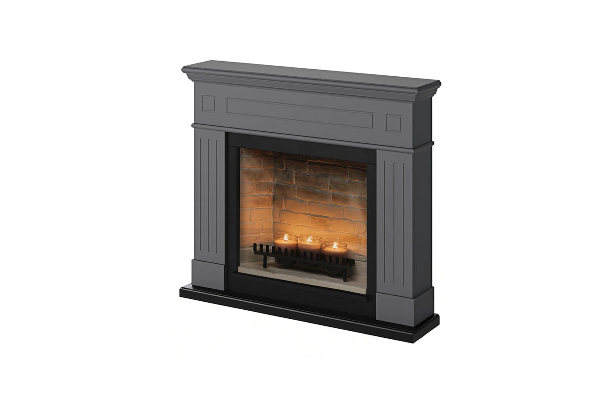 Șemineu Larsen gri + focar ZenFlame FM462GR3 + D611 - imagine 3