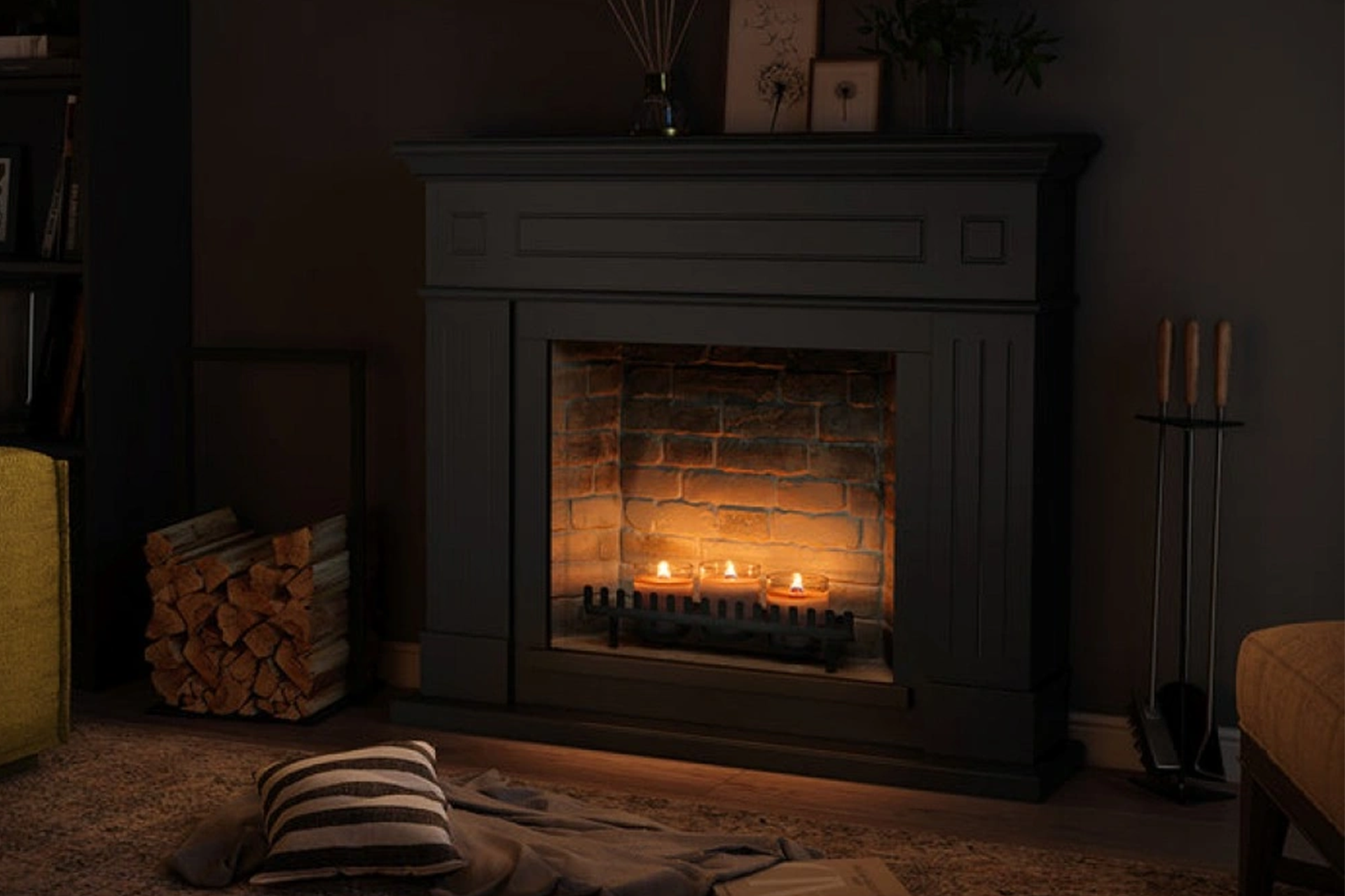 Șemineu Larsen negru + focar ZenFlame FM462BL1 + D611 - imagine 5