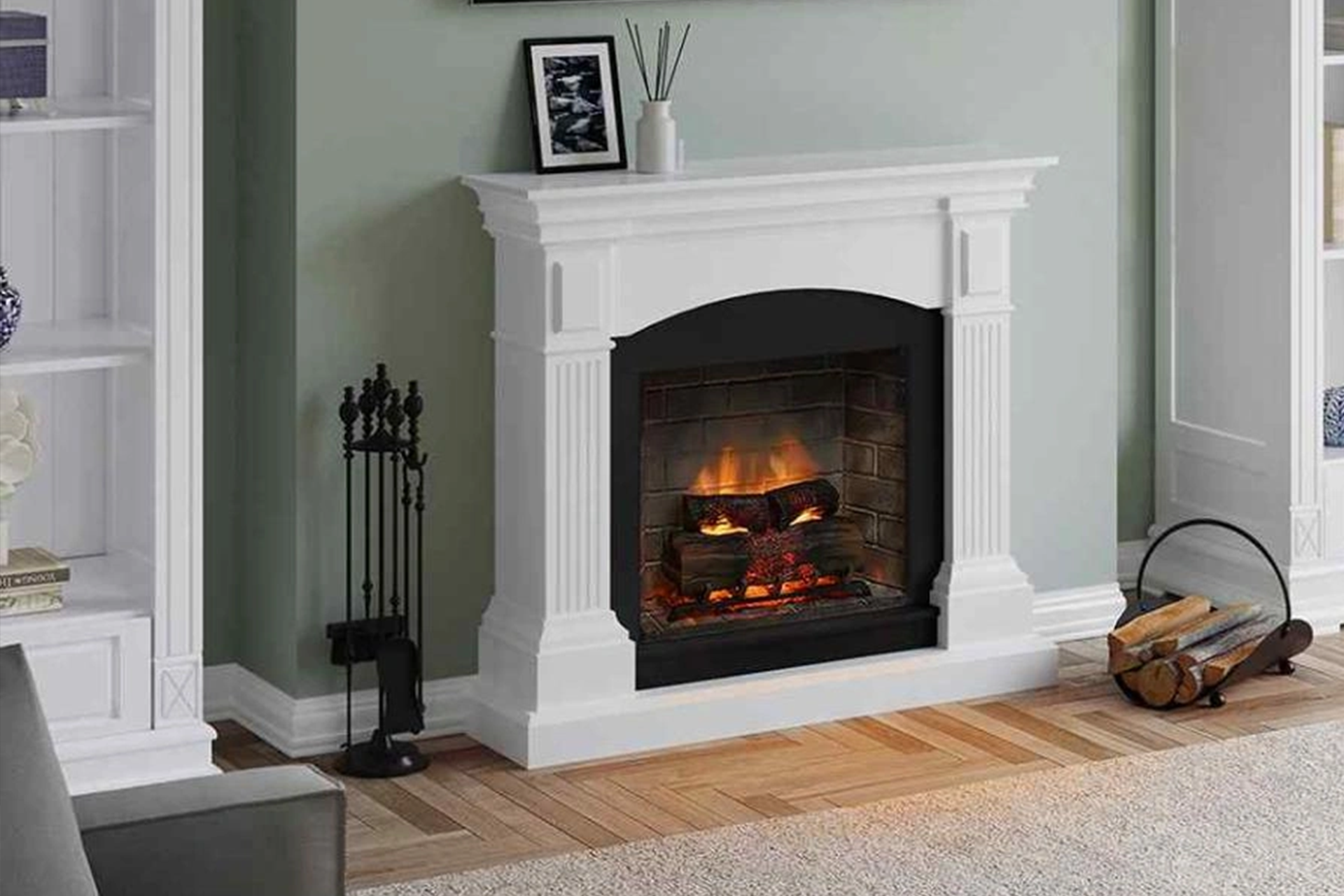Șemineu Magna alb + focar electric PowerFlame 2 FM464WH1 + E621EU - imagine 5