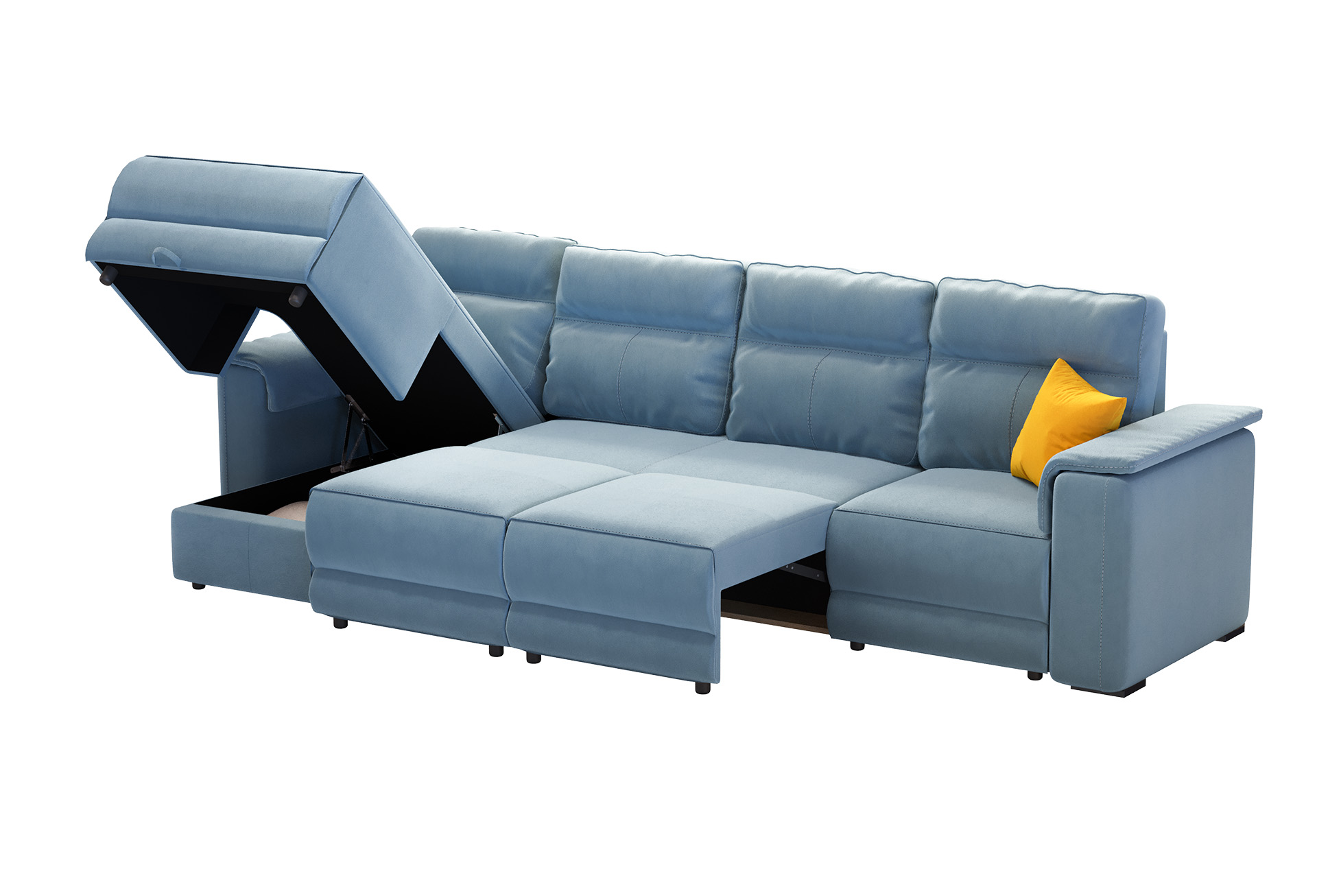 Pachet colțar modular extensibil Avalon cu ladă pentru depozitare stânga + 2 perne decorative - imagine 4
