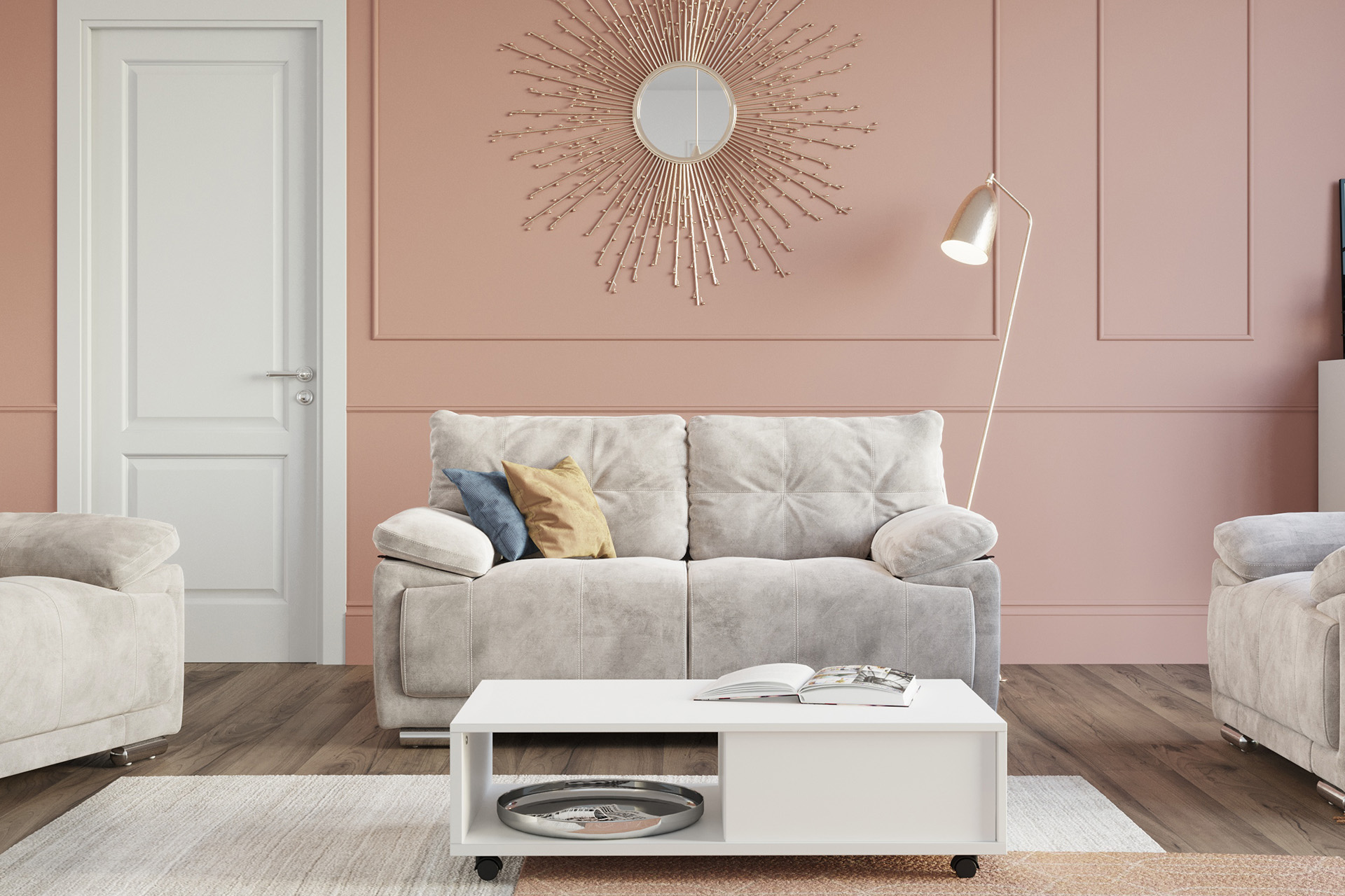 Pachet canapea California 2 locuri + 2 perne decorative - imagine 2