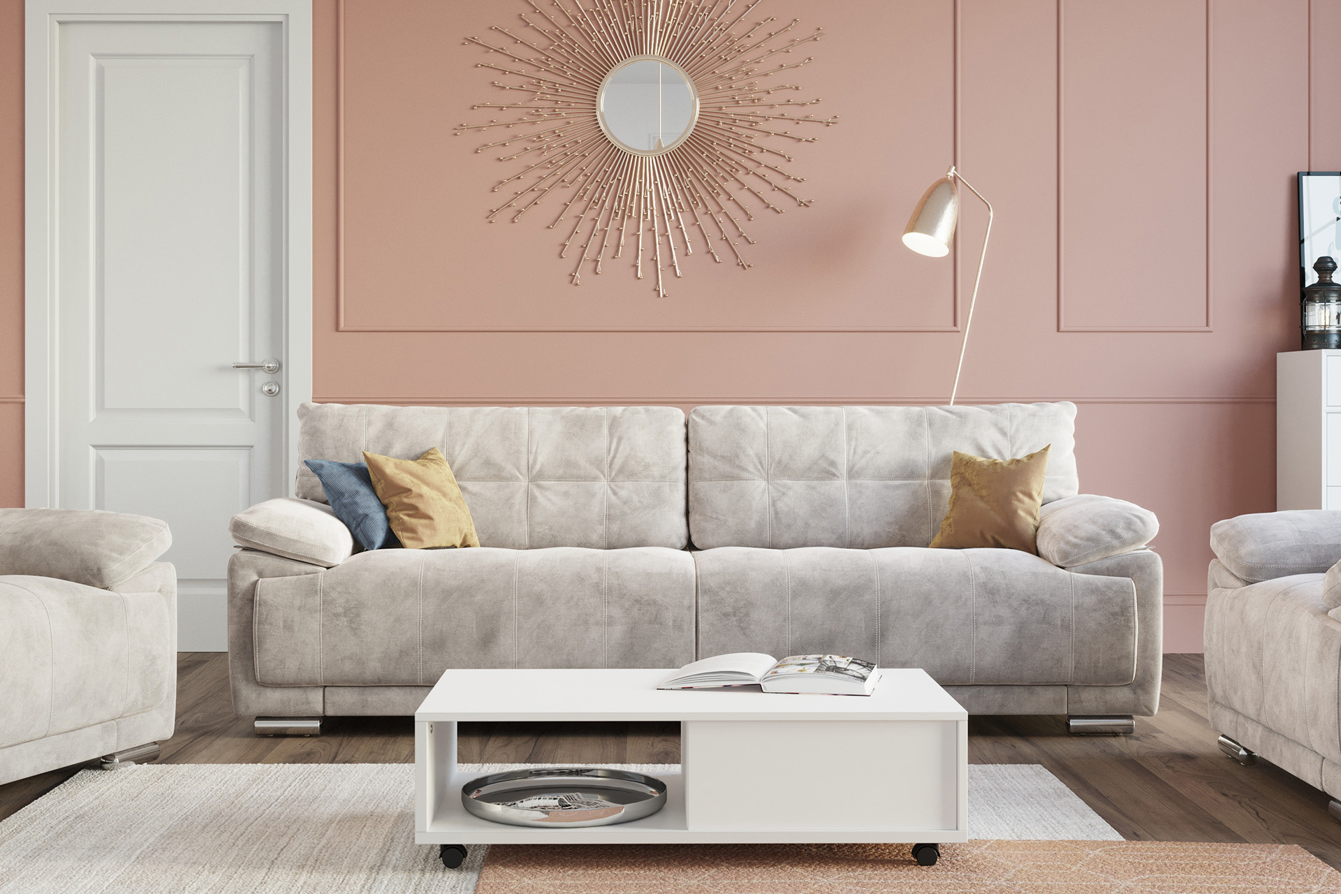 Pachet canapea California 4 locuri + 2 perne decorative - imagine 2