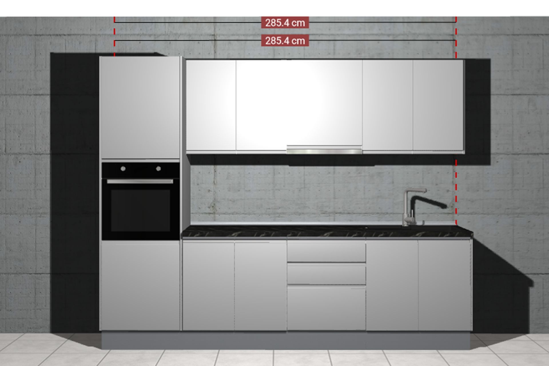 Kit bucătărie City L287 cu modul hotă - imagine 2