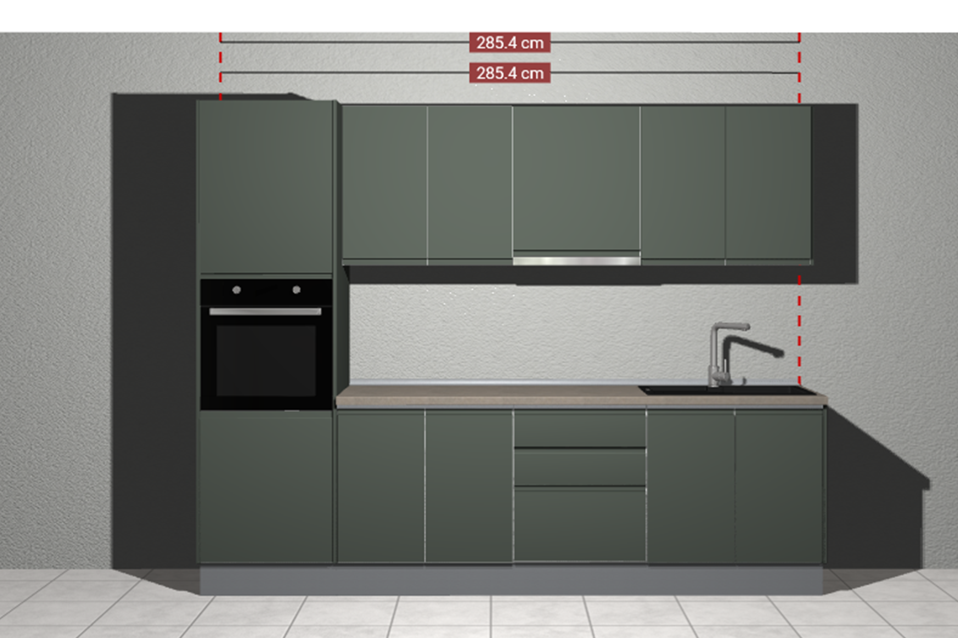 Kit bucătărie City L287 cu modul hotă - imagine 3