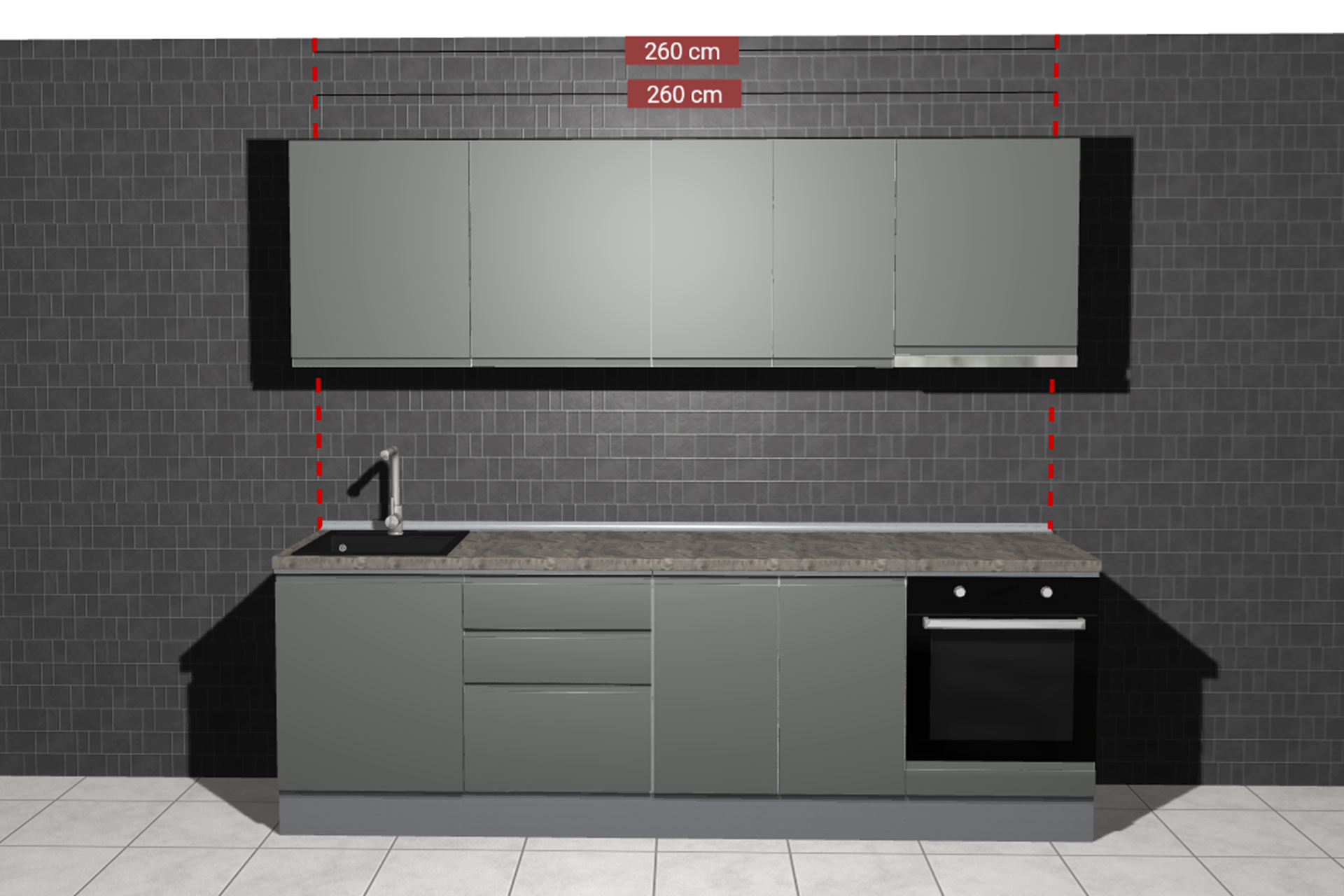 Kit bucătărie City L262 cu modul hotă - imagine 2