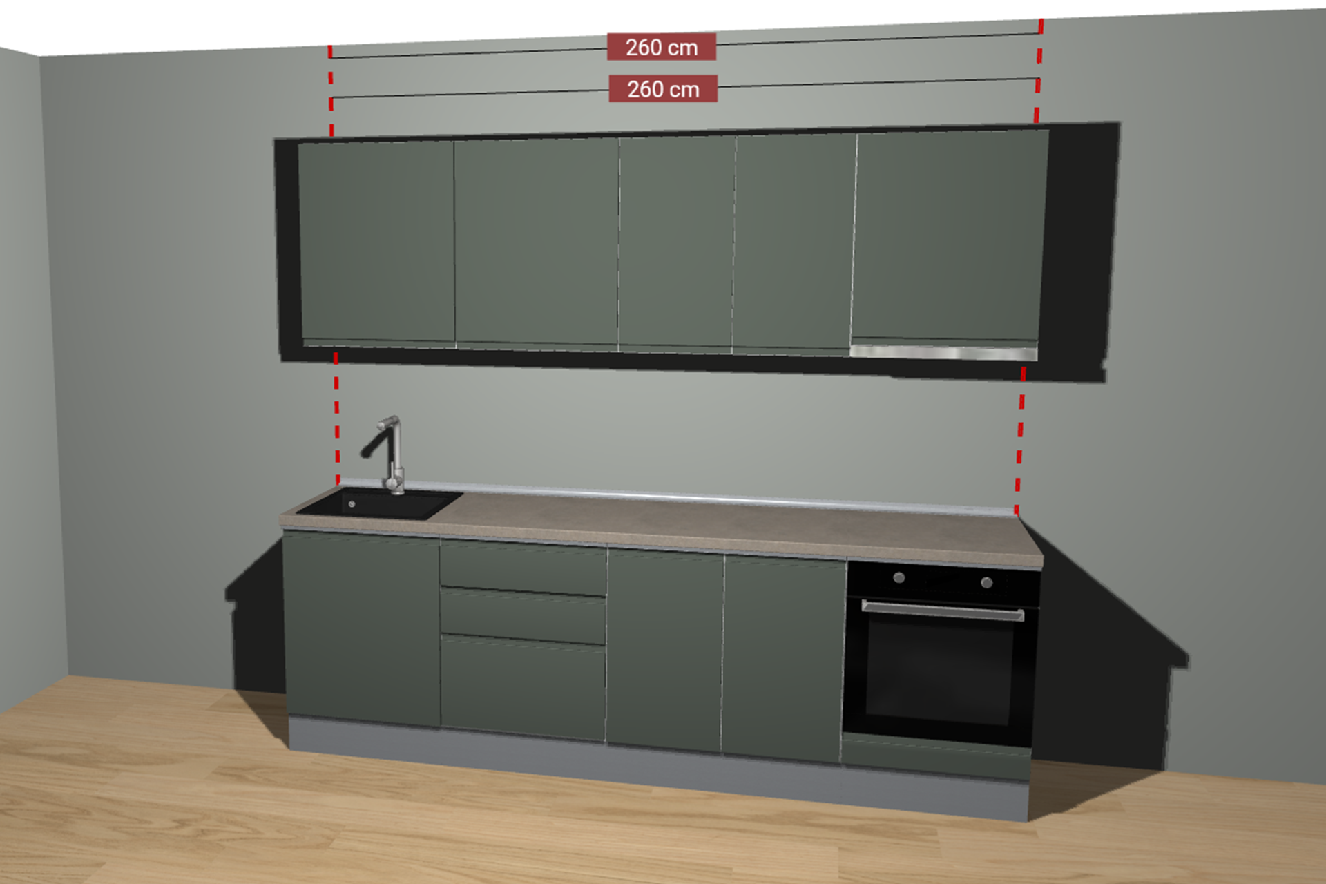 Kit bucătărie City L262 cu modul hotă - imagine 4