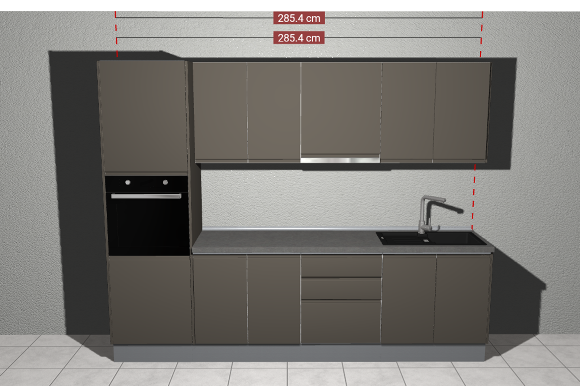 Kit bucătărie City L287 cu modul hotă - imagine 4