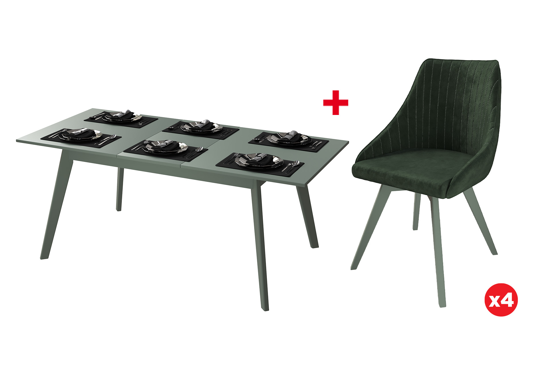 Pachet masă mică extensibilă City cu 4 scaune City - imagine 2