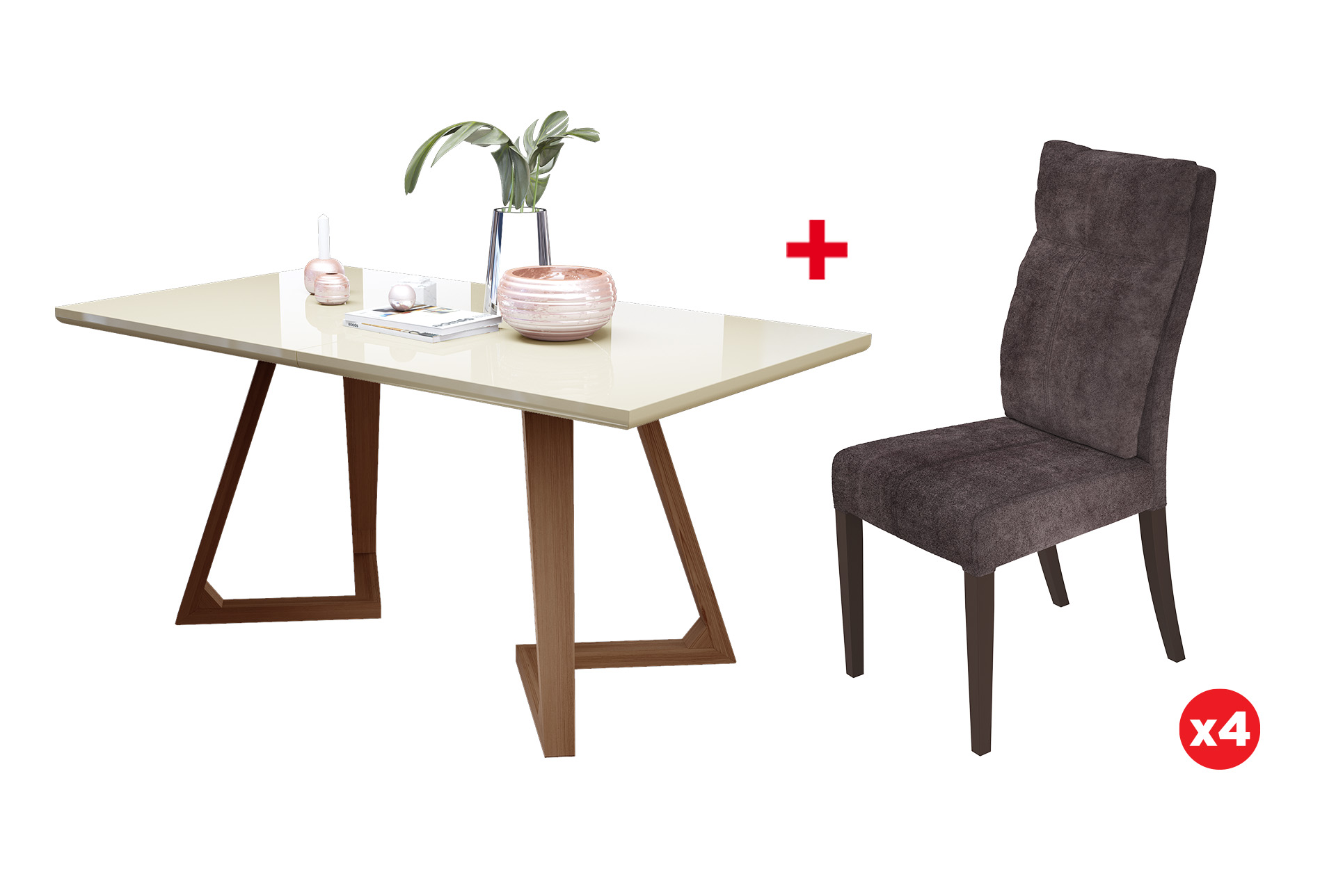 Pachet masă extensibilă Pasadena cu 4 scaune Alaska Clasic - imagine 2