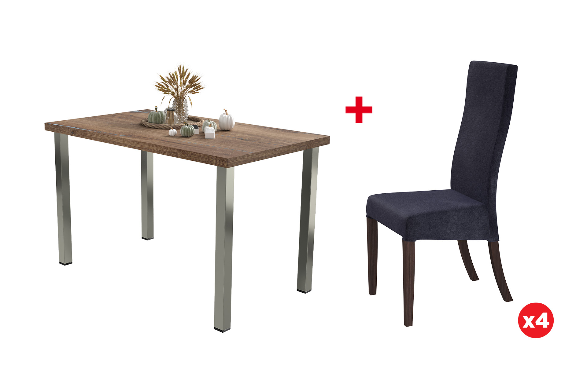 Pachet masă Gazelle L120 cu 4 scaune Ergo - imagine 2